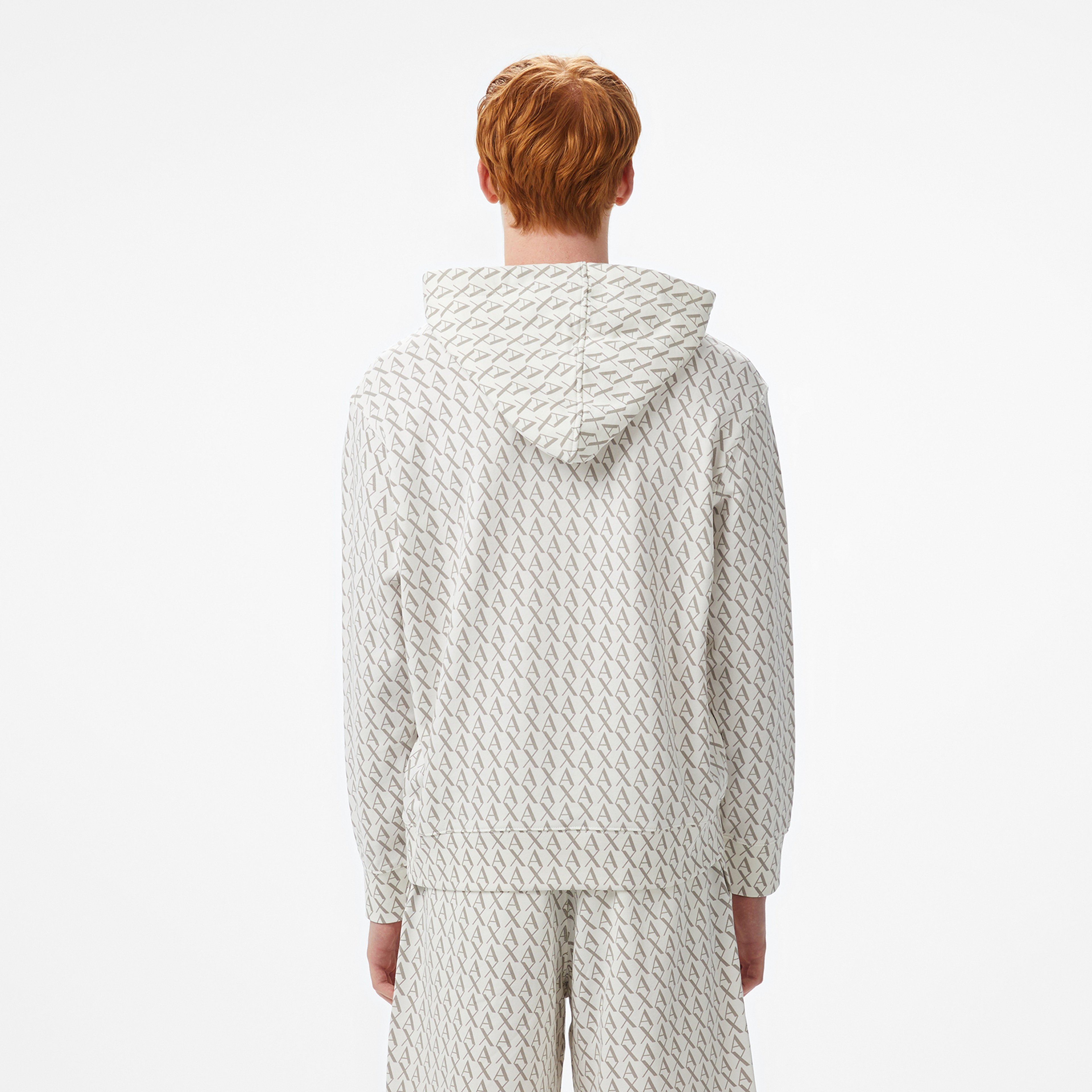 Armani Exchange Erkek Beyaz Kapüşonlu Sweatshirt