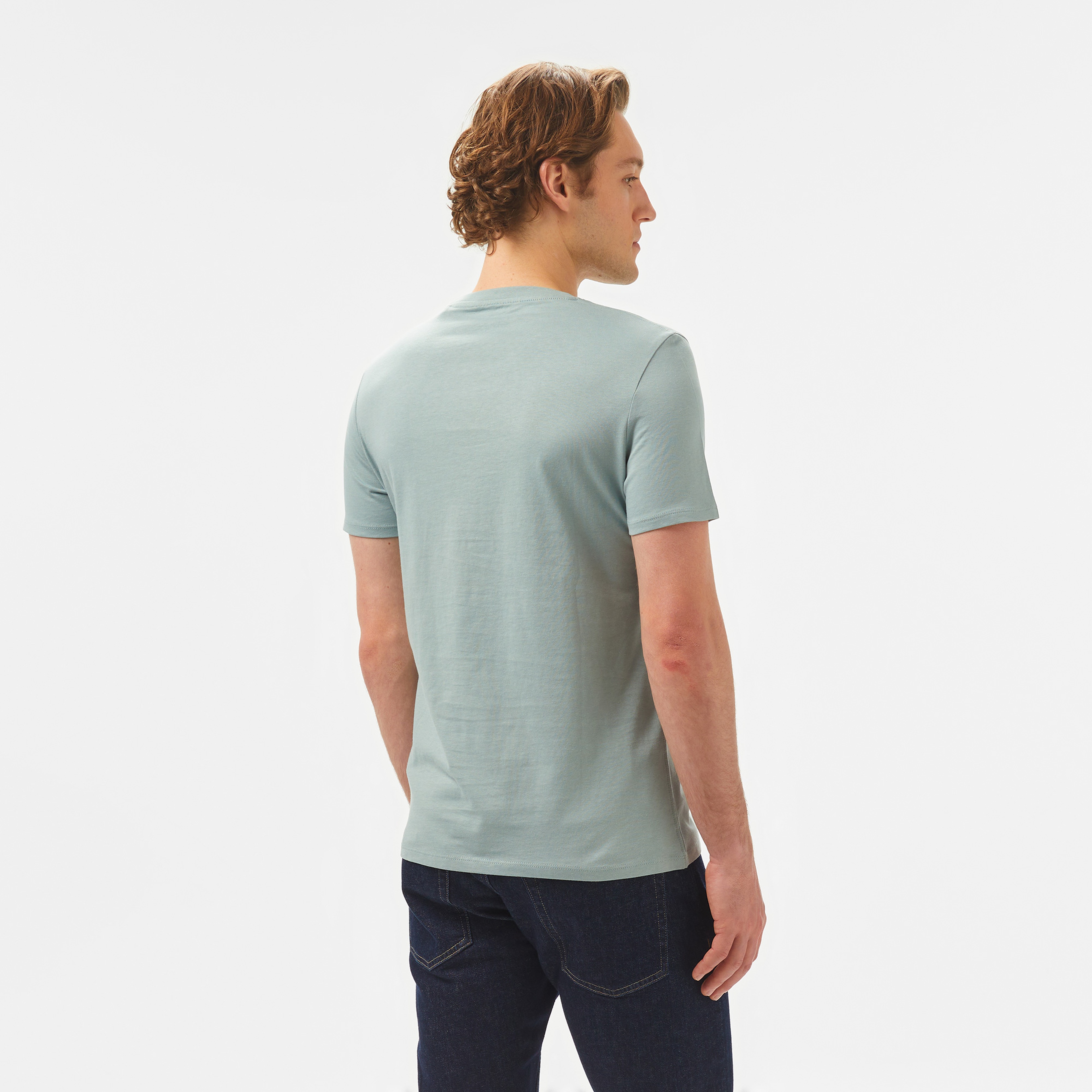 Guess Cn Original Logo Mid Organiceam 180 Erkek Gri T-Shirt