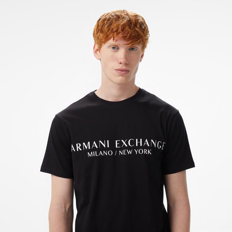 Armani Exchange Erkek Siyah Bisiklet Yaka T-Shirt