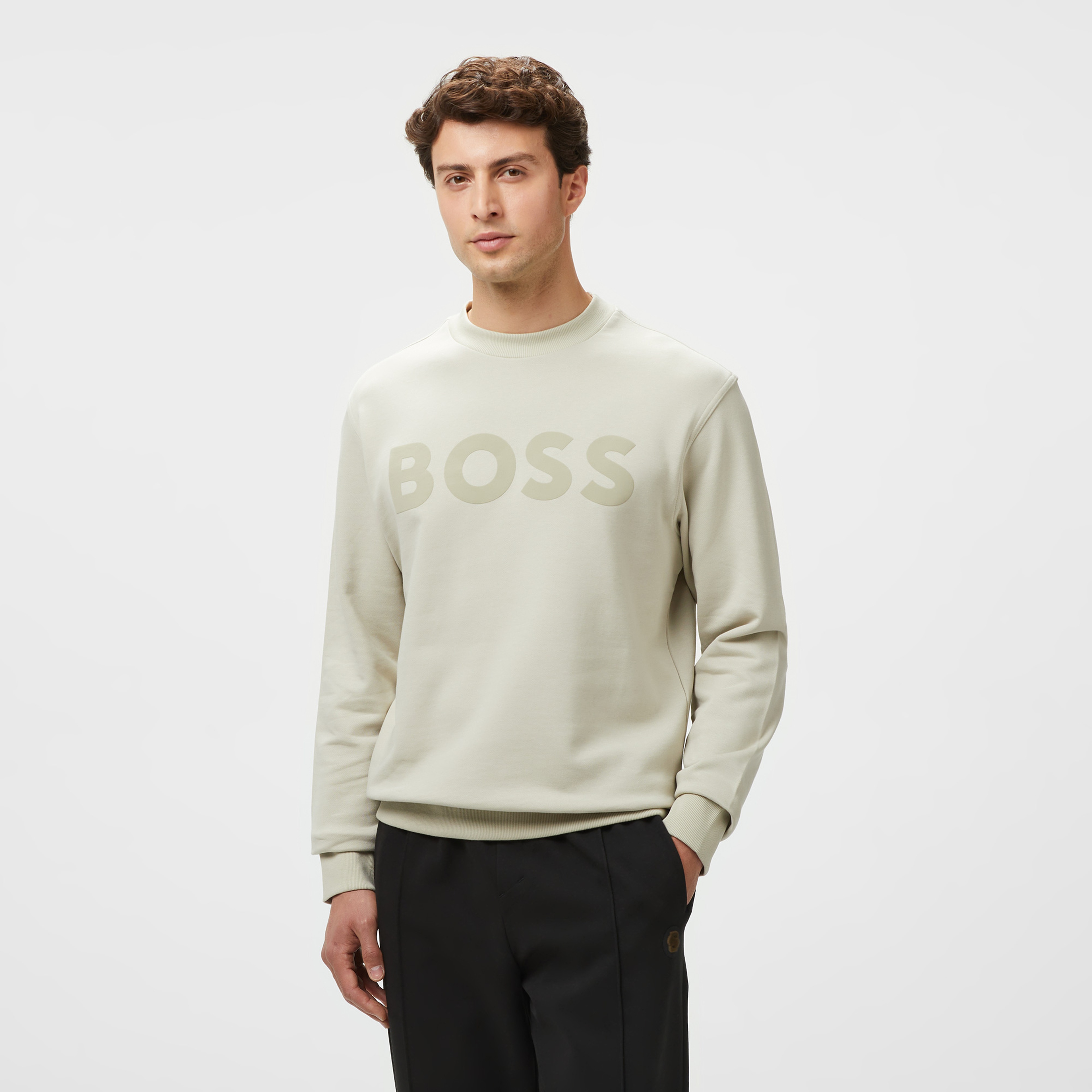 Boss Erkek Bej Sweatshirt