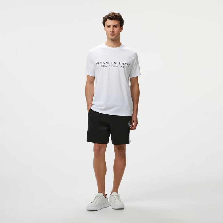 Armani Exchange Erkek Beyaz Bisiklet Yaka T-Shirt