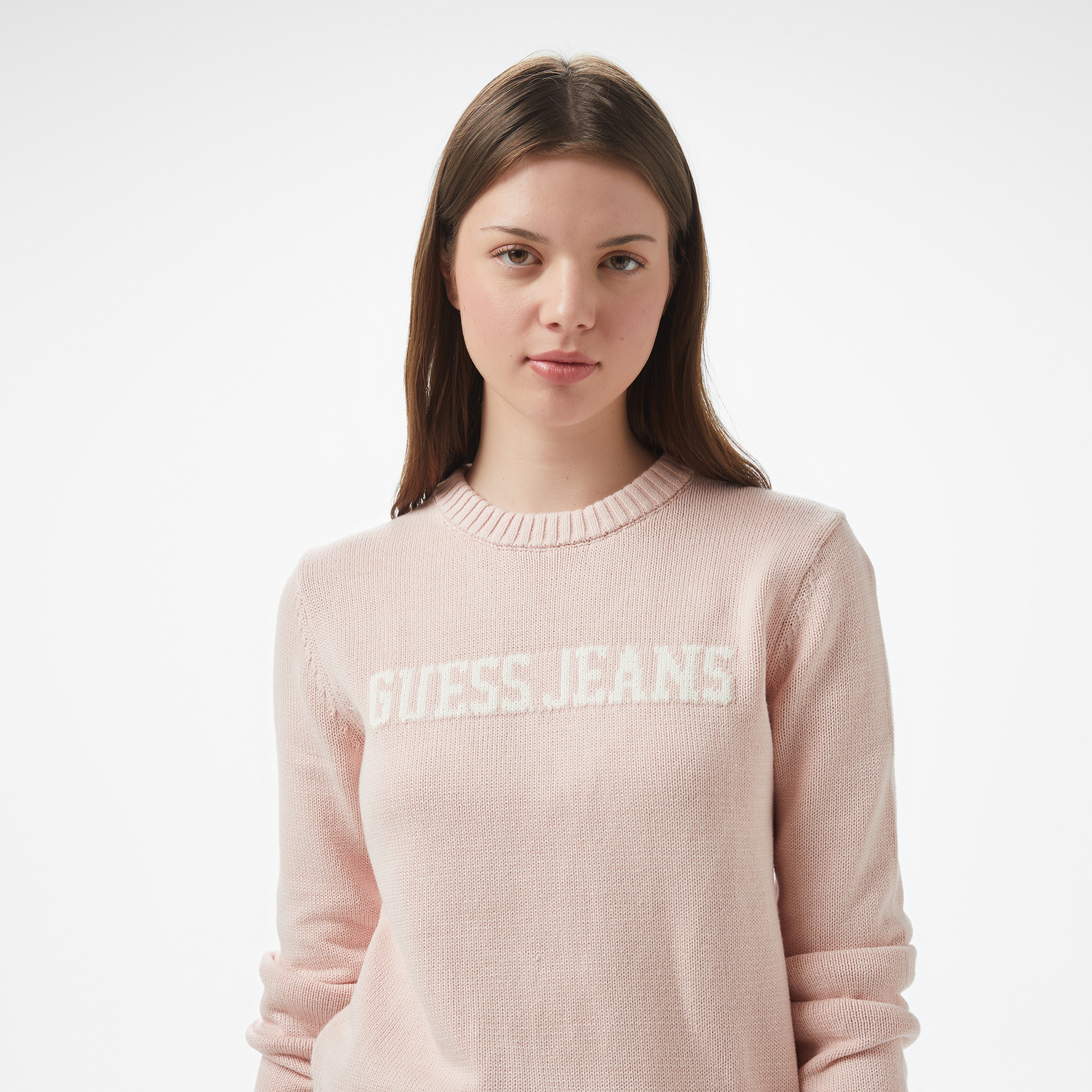 Guess Intarsia Kadın Pembe Kazak