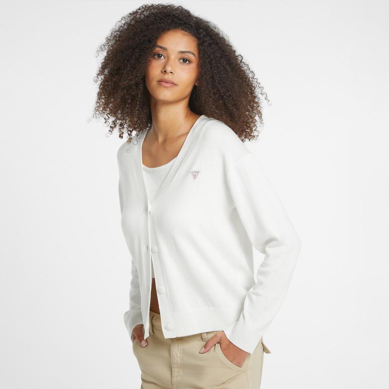 Guess Kadın Beyaz Triko