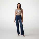 Guess Cn Cheeta Logo Mid Organicetch 180 Kadın Bej T-Shirt