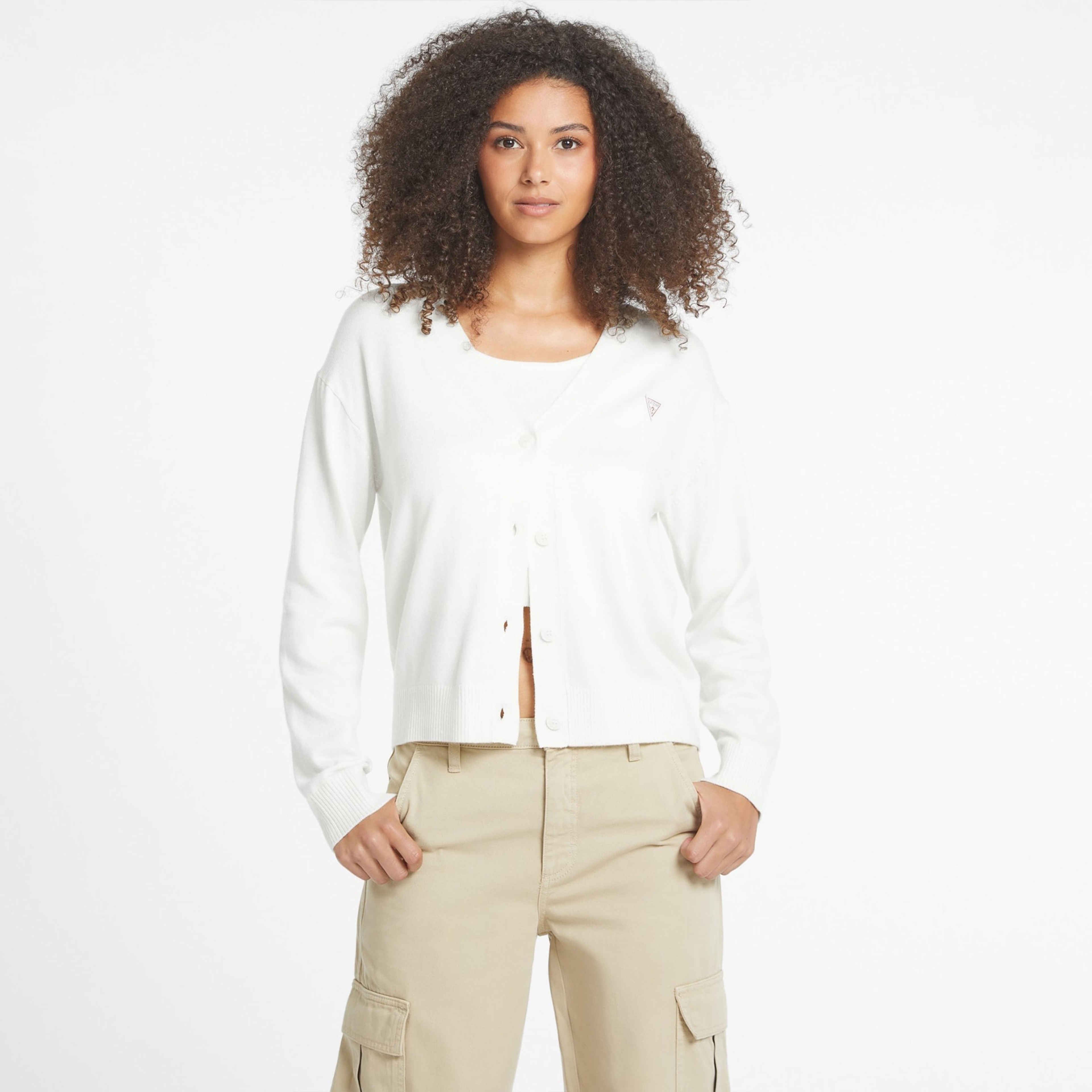 Guess Kadın Beyaz Triko