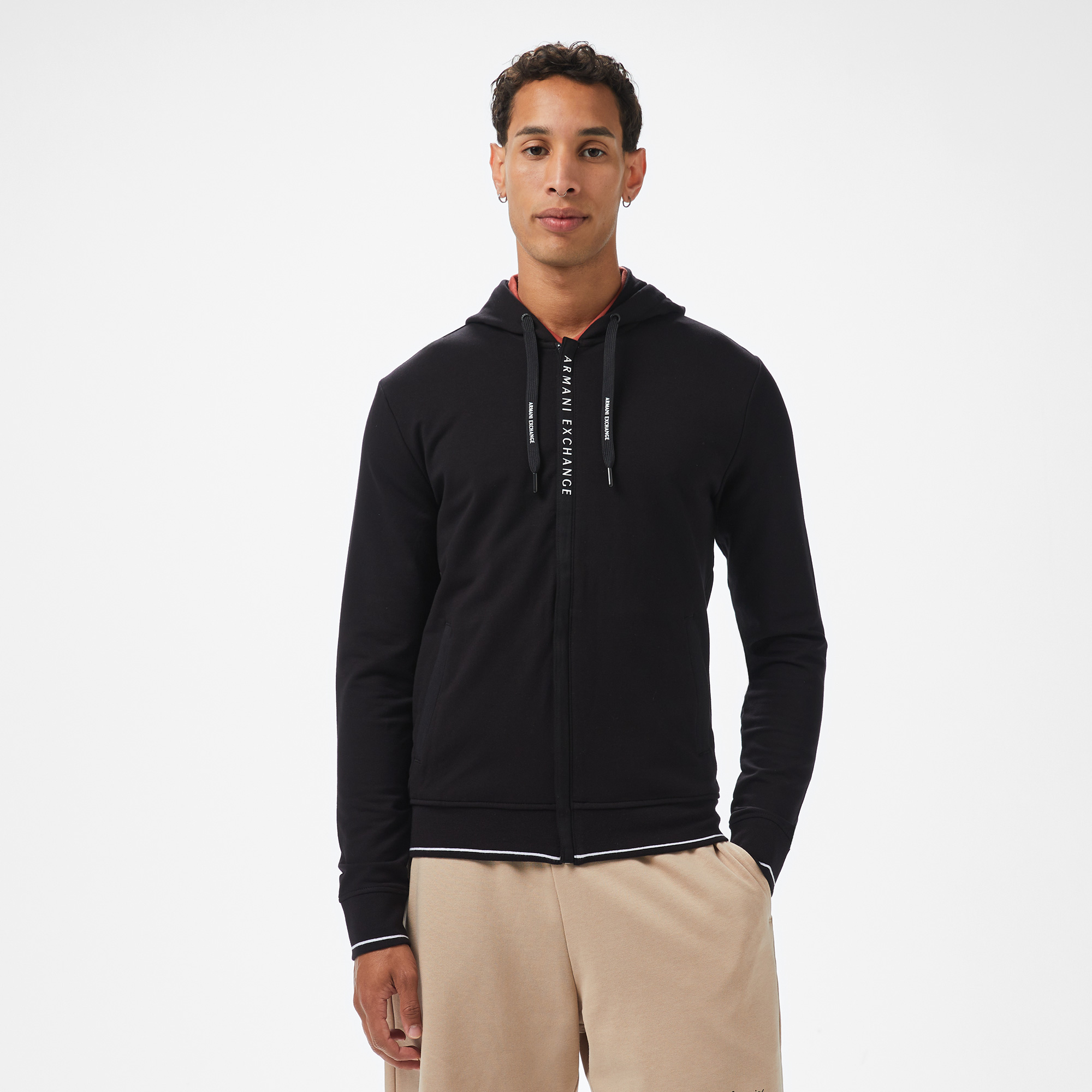 Armani Exchange Erkek Siyah Fermuarlı Sweatshirt