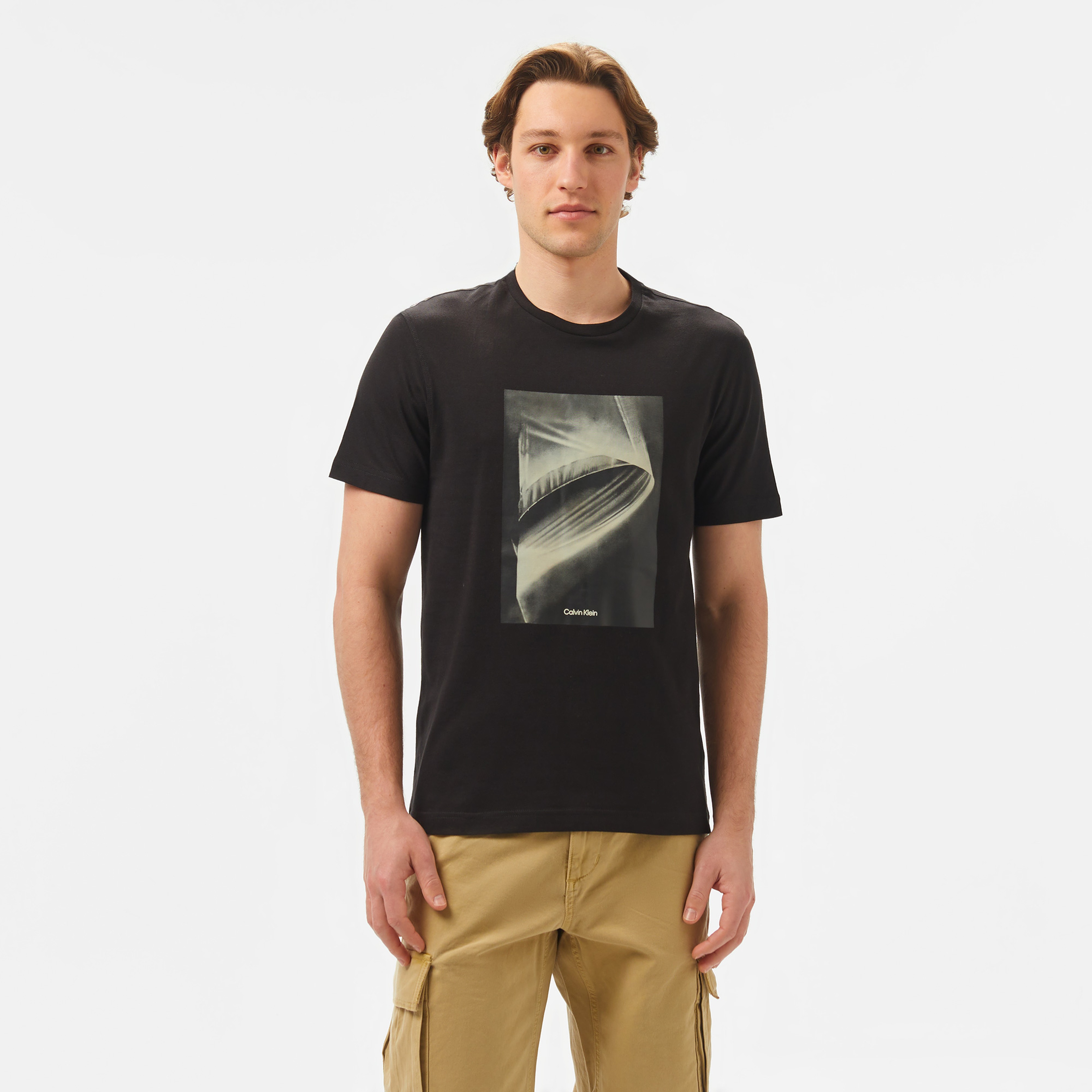 Calvin Klein Faded Light Graphic Erkek Siyah T-Shirt
