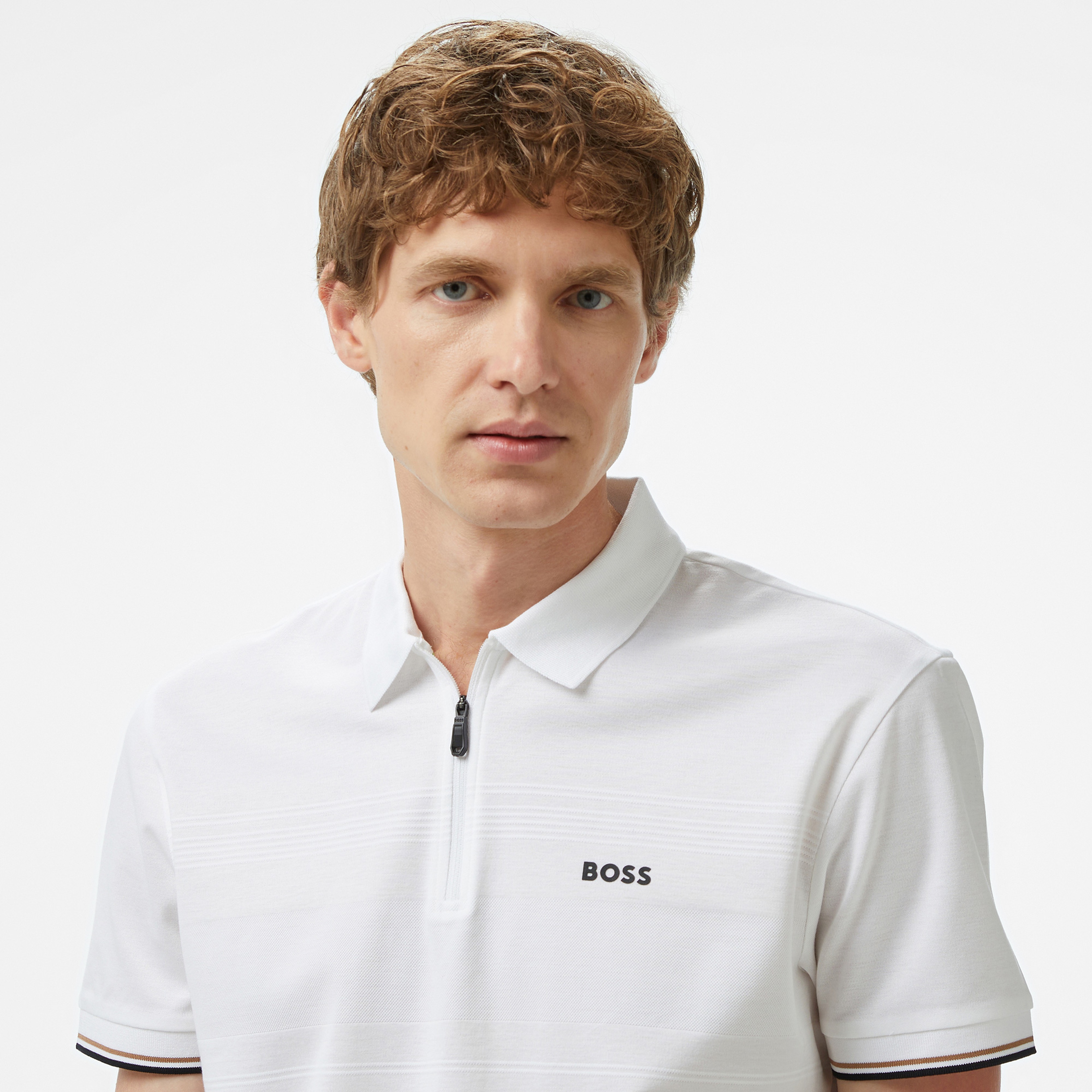 Boss Philix Pima Erkek Beyaz Polo