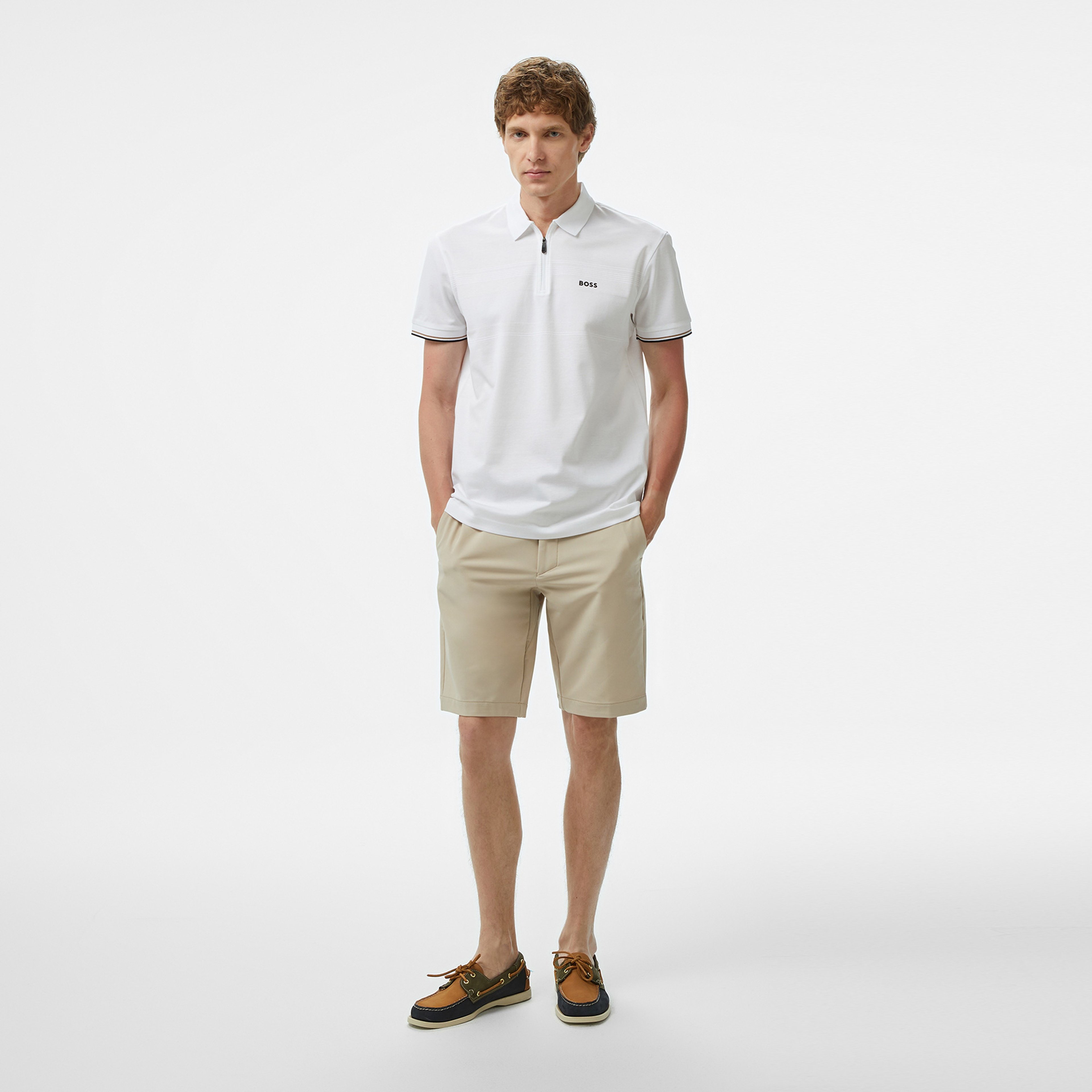 Boss Philix Pima Erkek Beyaz Polo