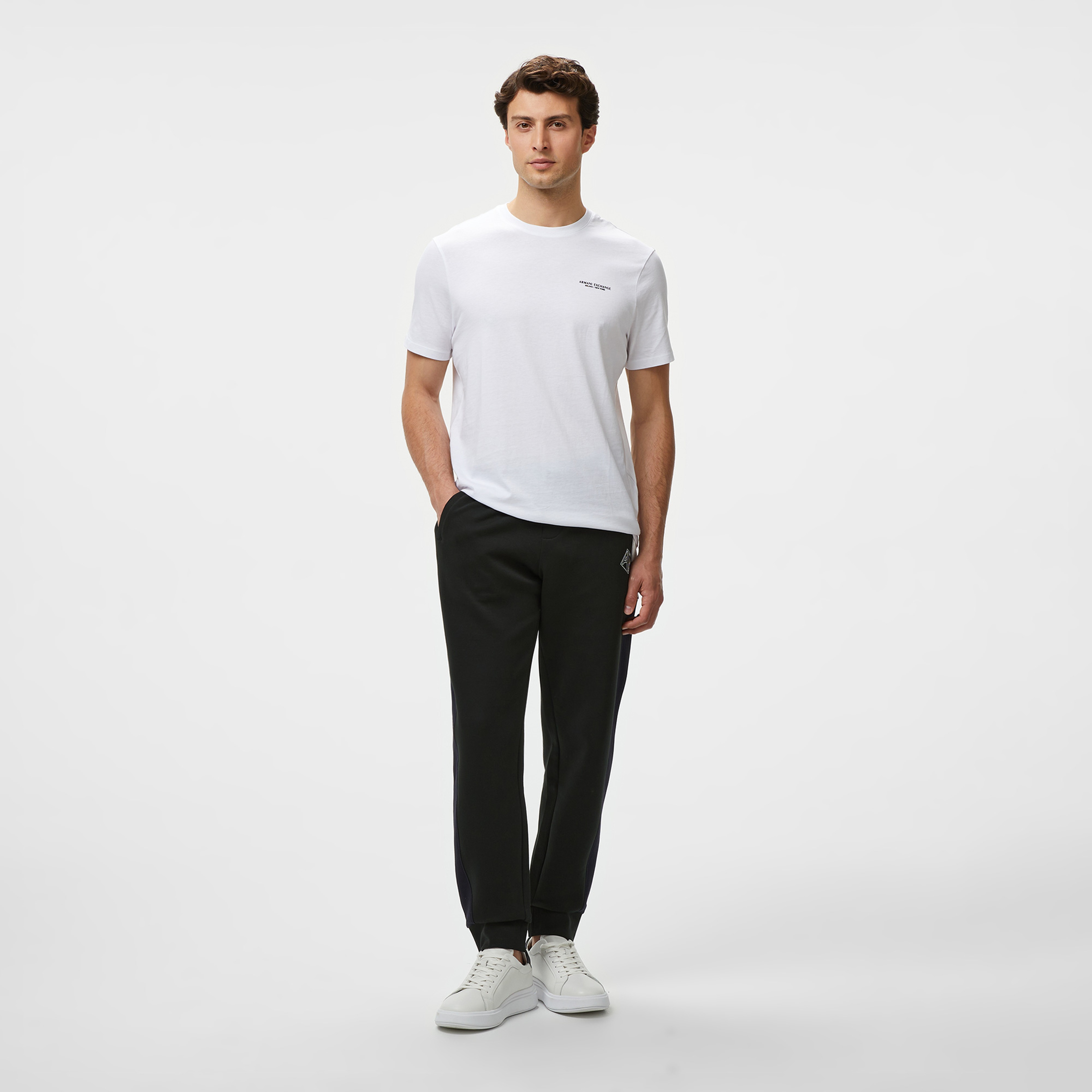 Armani Exchange Erkek Beyaz Bisiklet Yaka T-Shirt