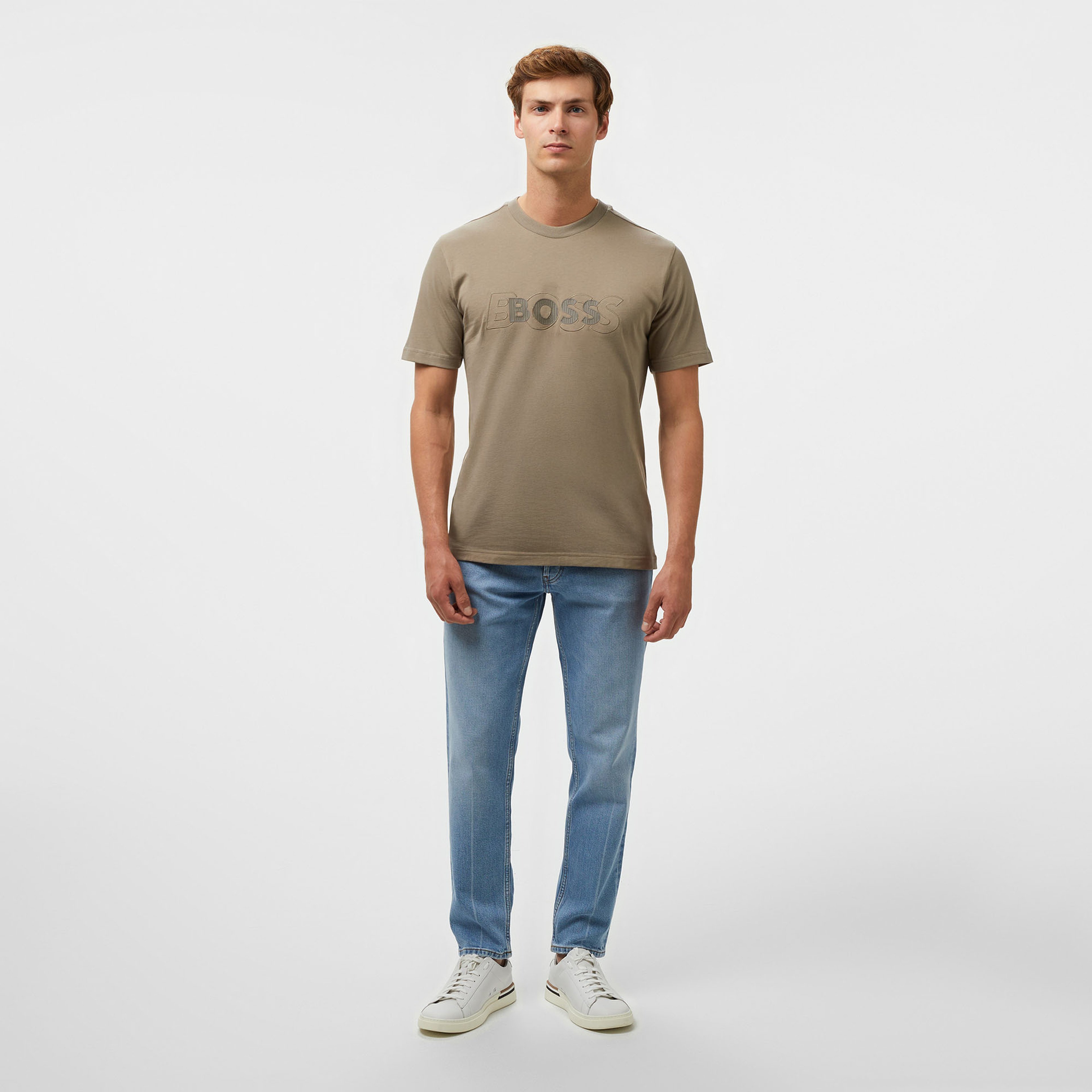 Boss Erkek Haki T-Shirt