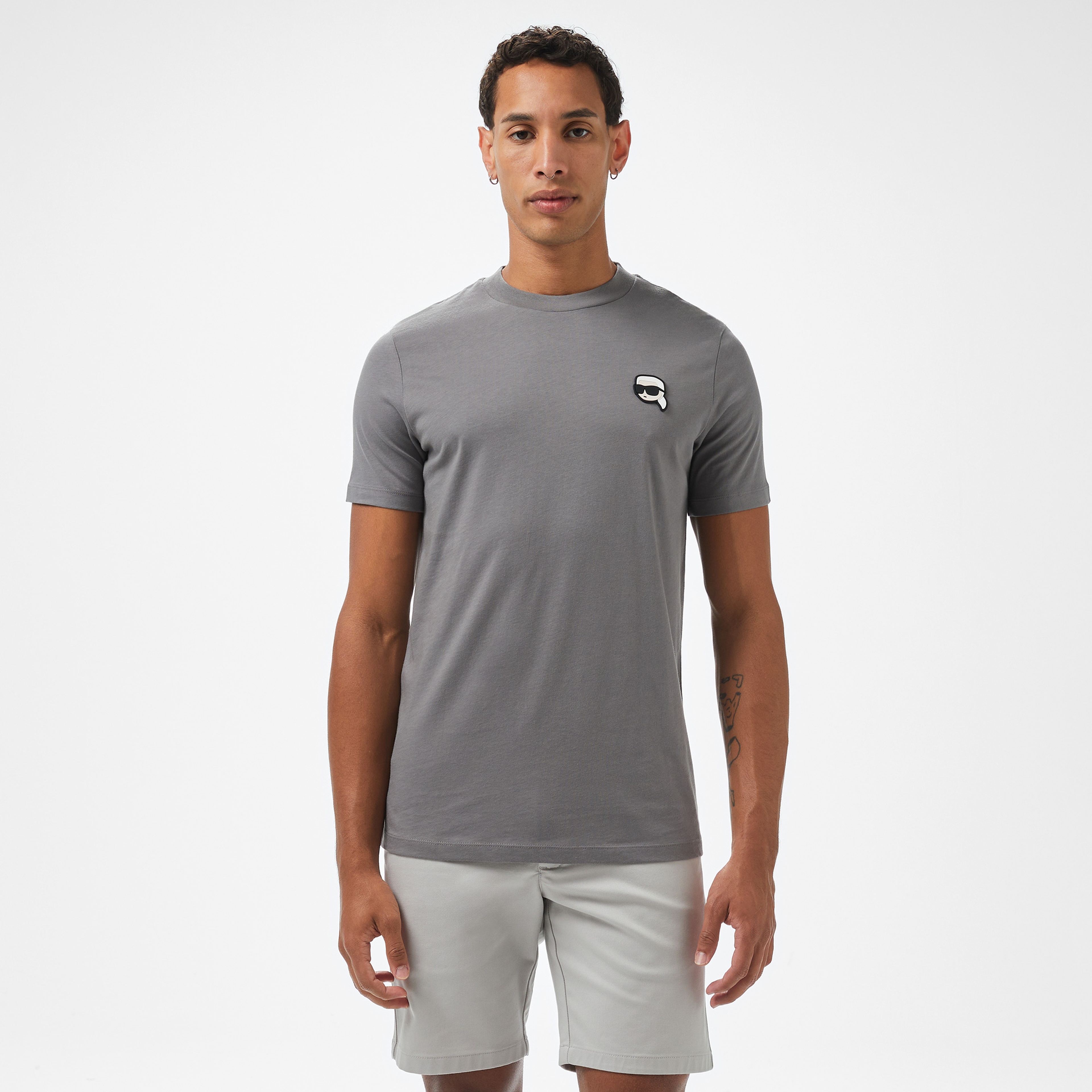 Karl Lagerfeld Erkek Gri T-Shirt