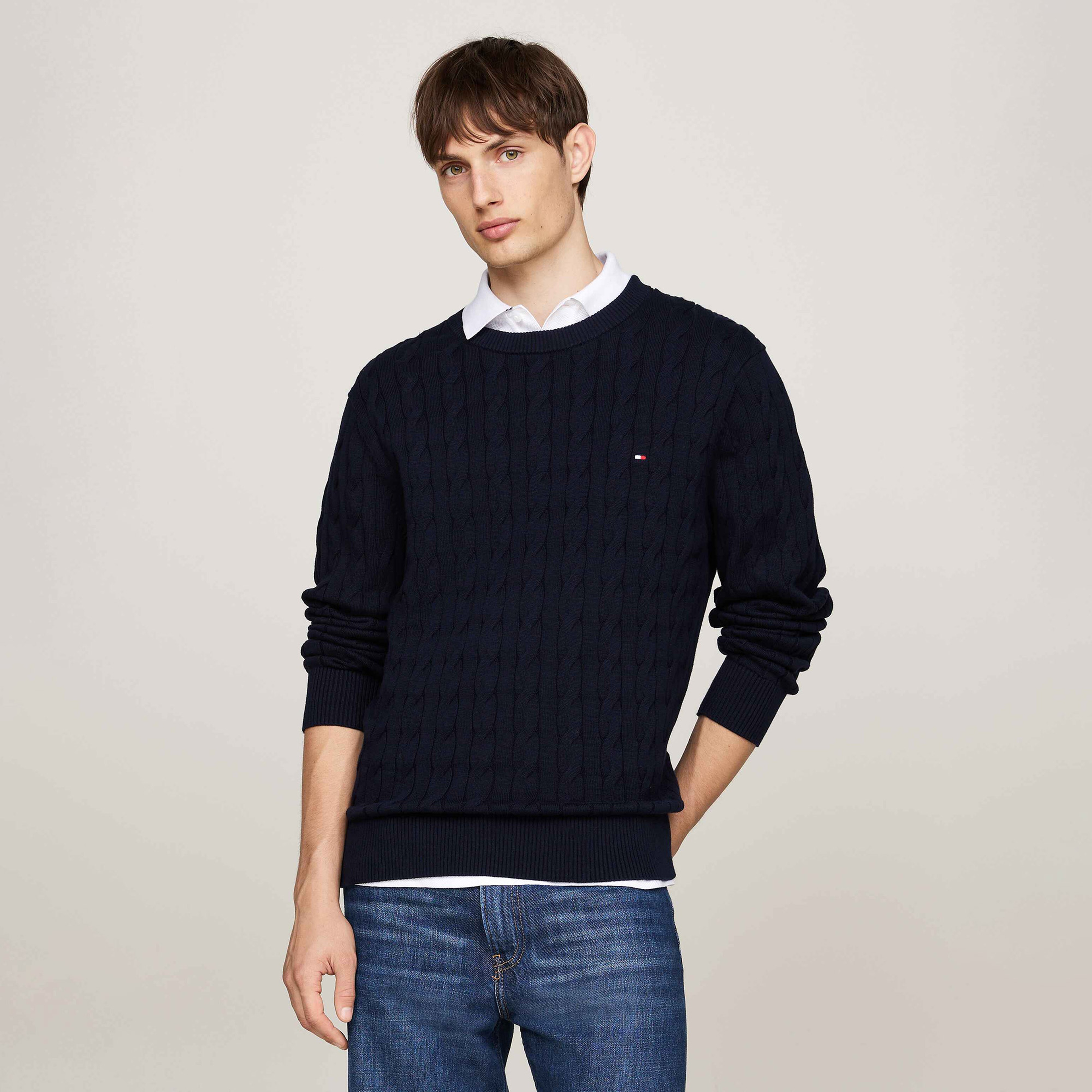 Tommy Hilfiger Erkek Mavi Triko