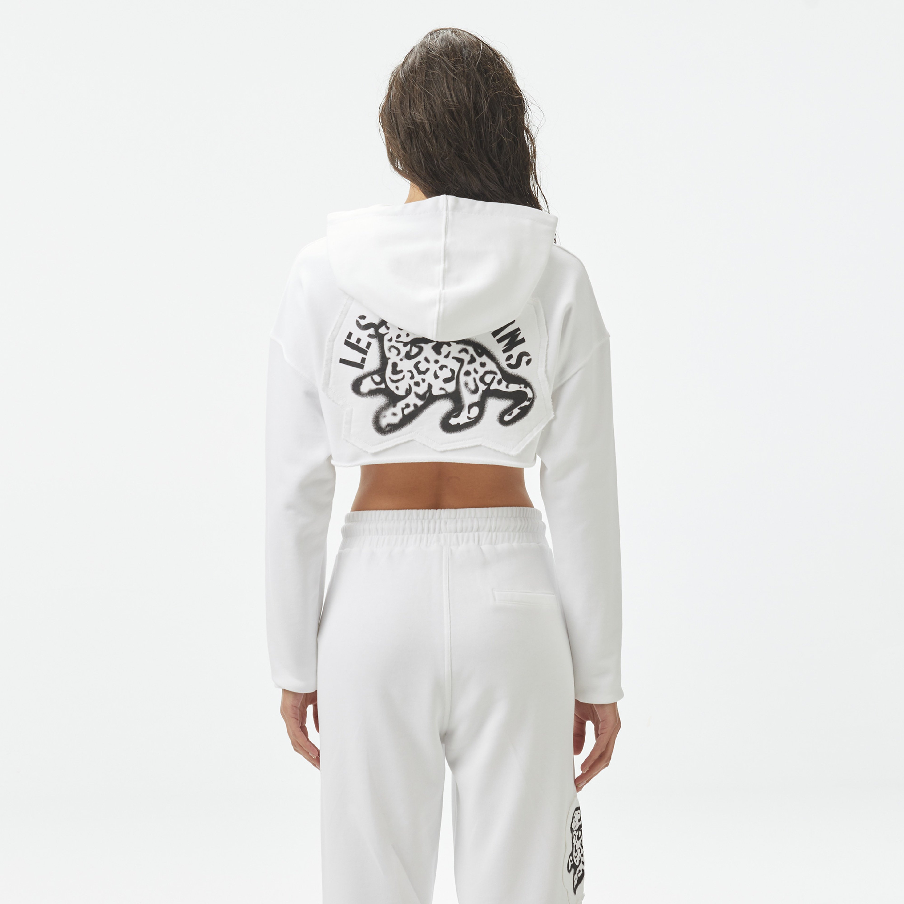 Les Benjamins Relaxed 007 Kadın Beyaz Hoodie