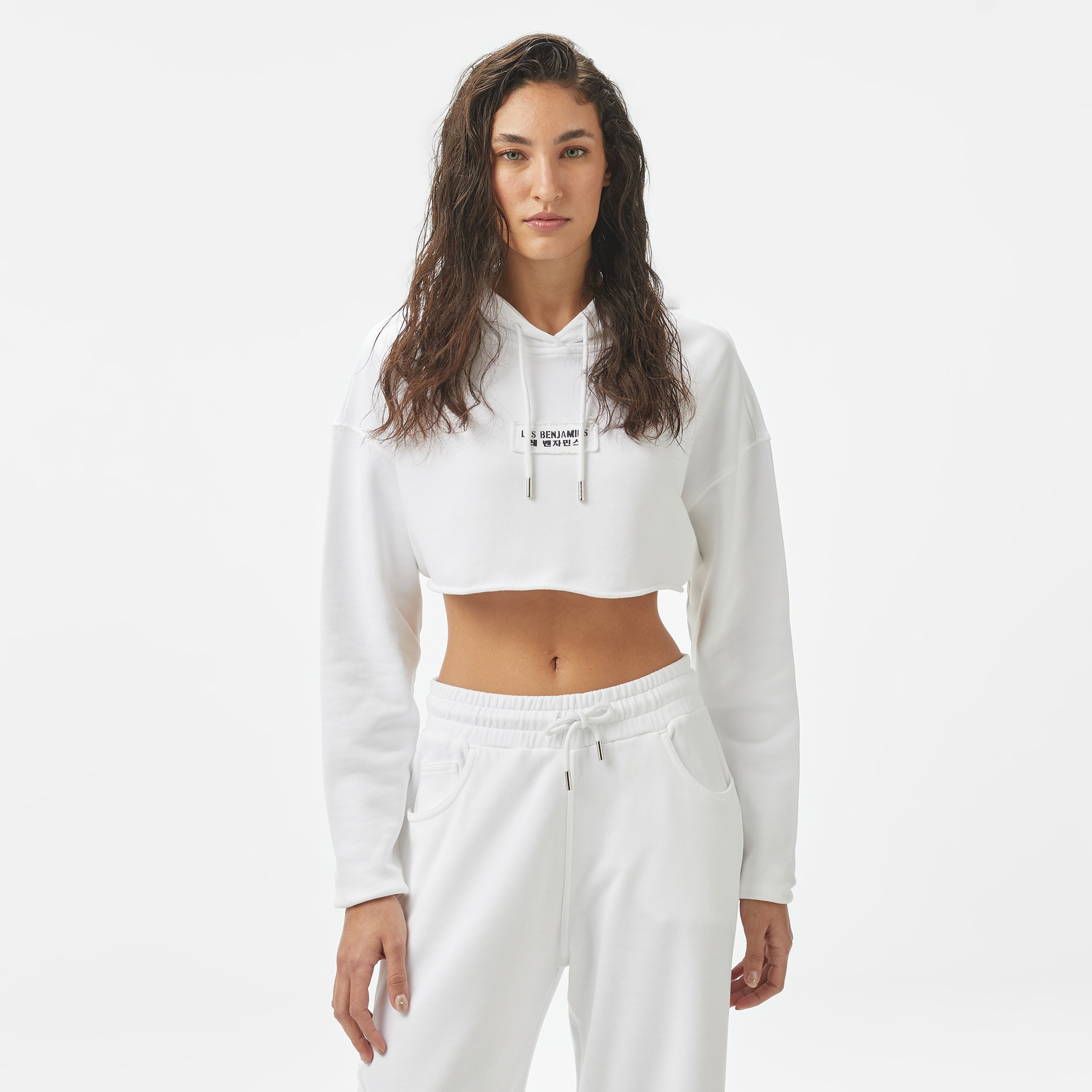 Les Benjamins Relaxed 007 Kadın Beyaz Hoodie