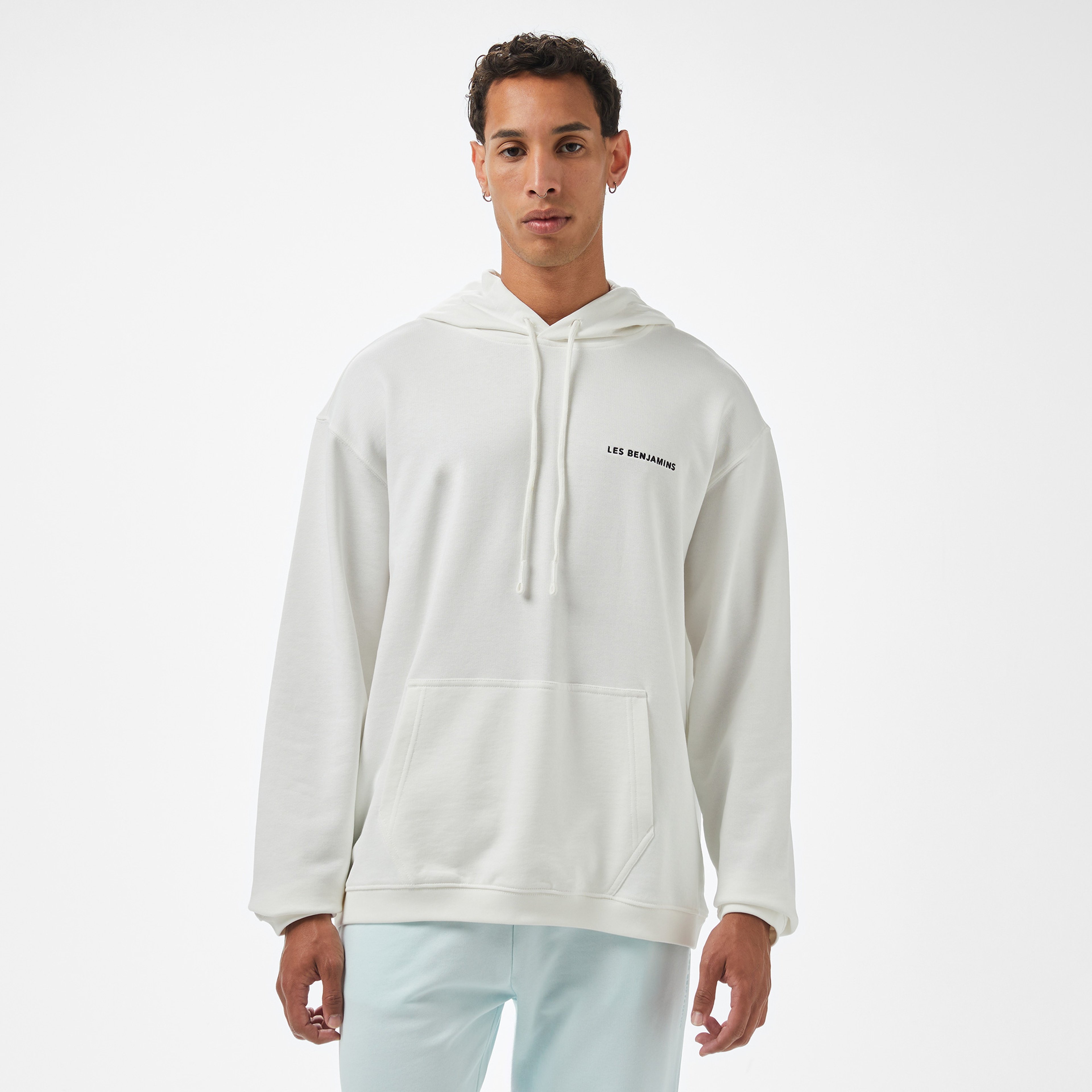 Les Benjamins 306 Erkek Beyaz Hoodie