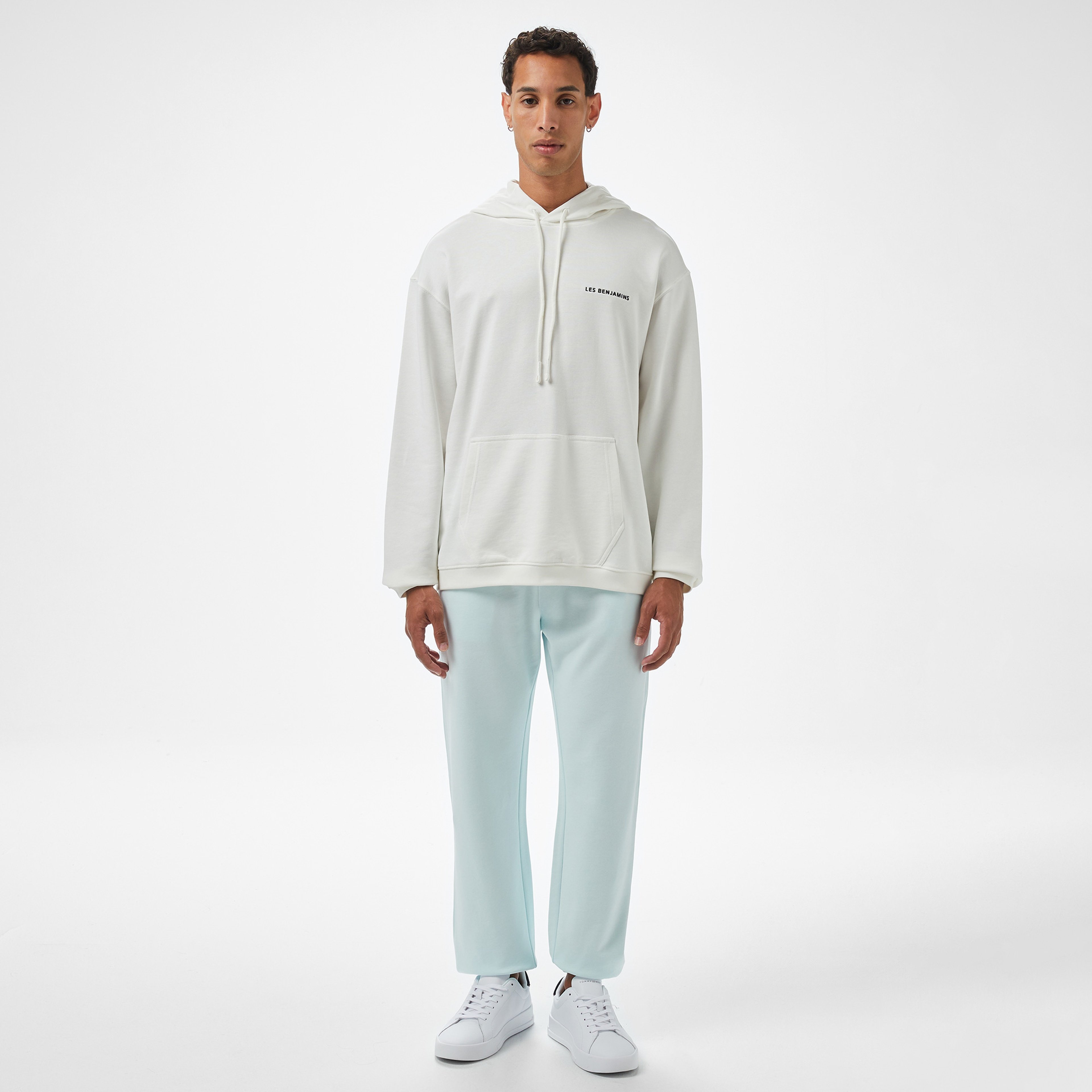 Les Benjamins 306 Erkek Beyaz Hoodie