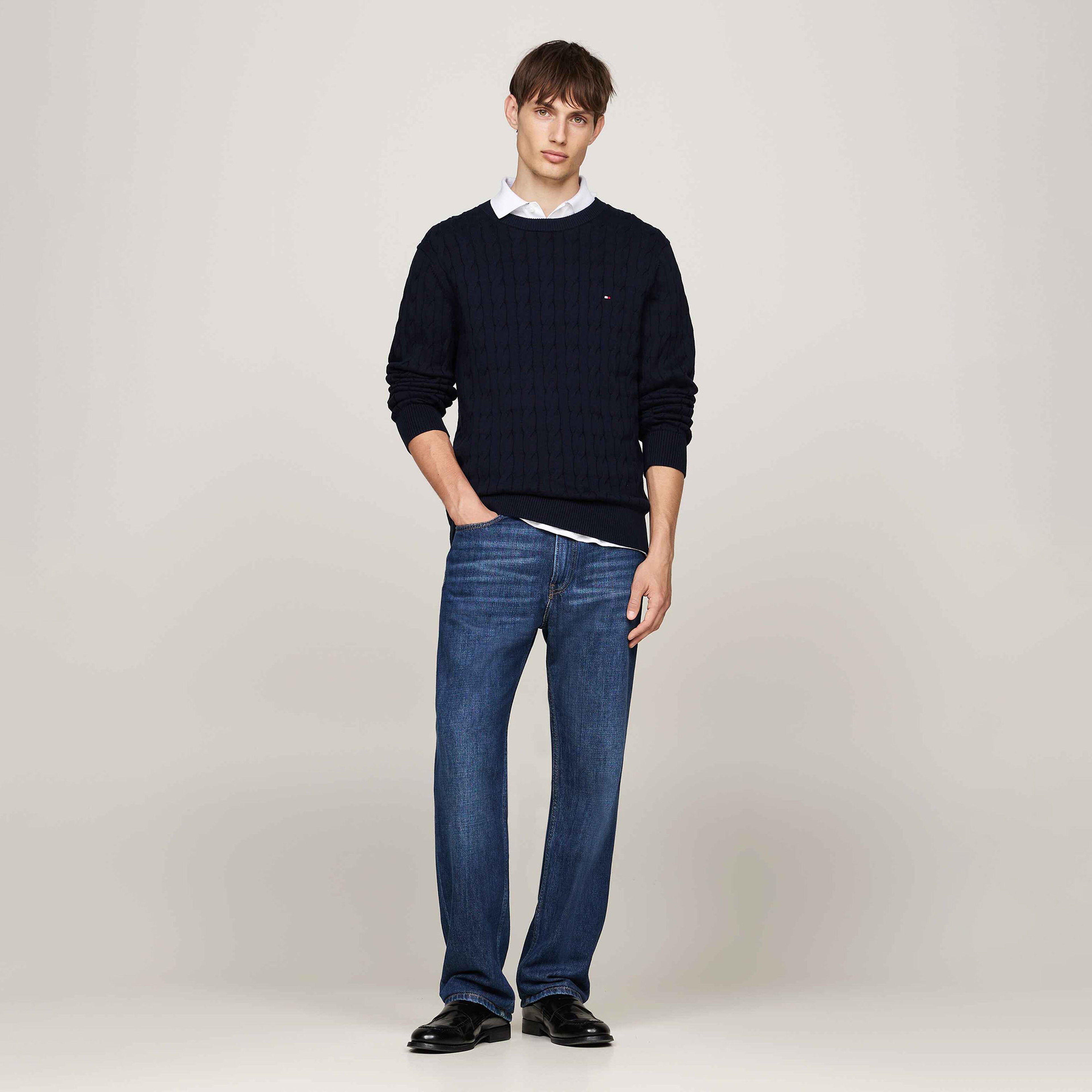 Tommy Hilfiger Erkek Mavi Triko