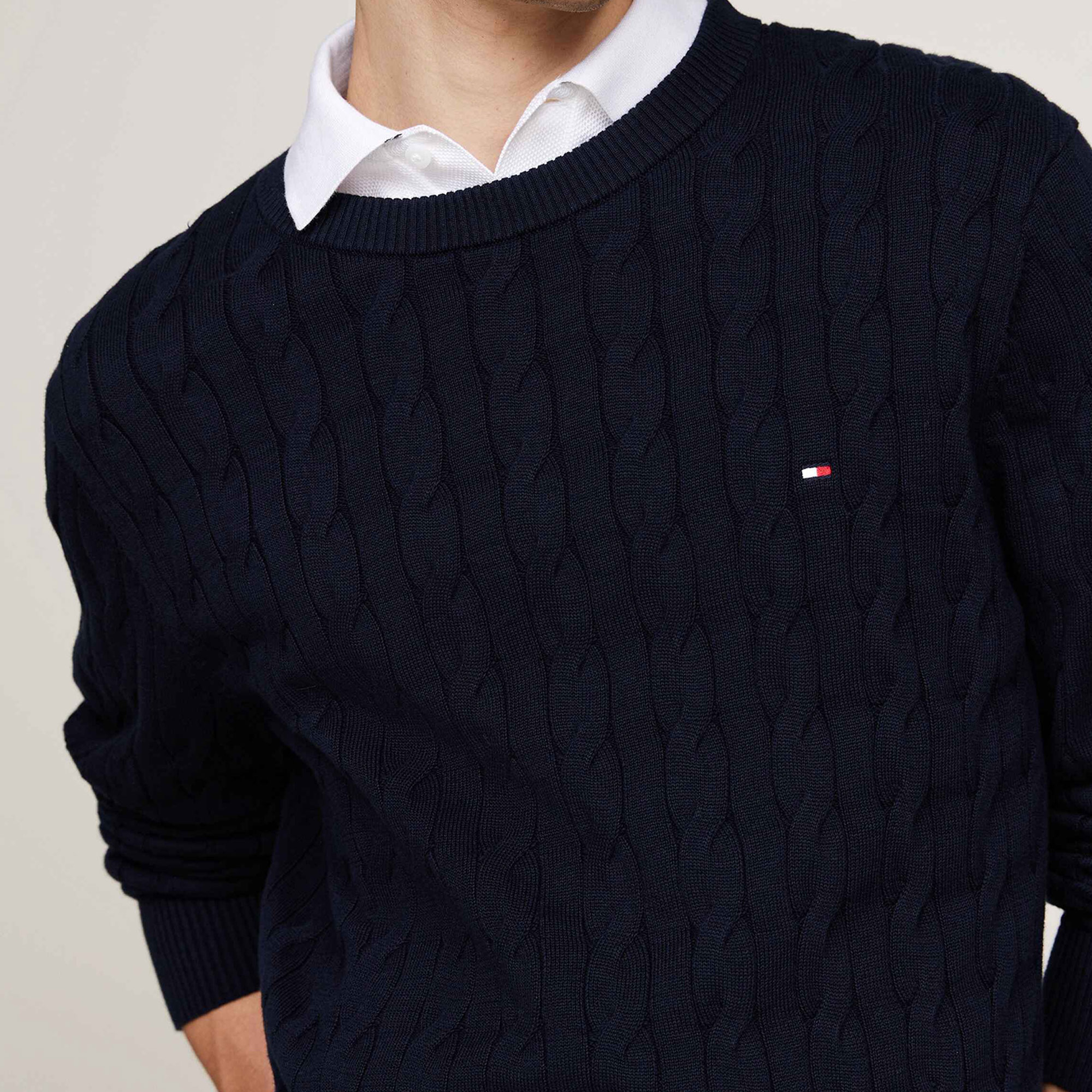 Tommy Hilfiger Erkek Mavi Triko