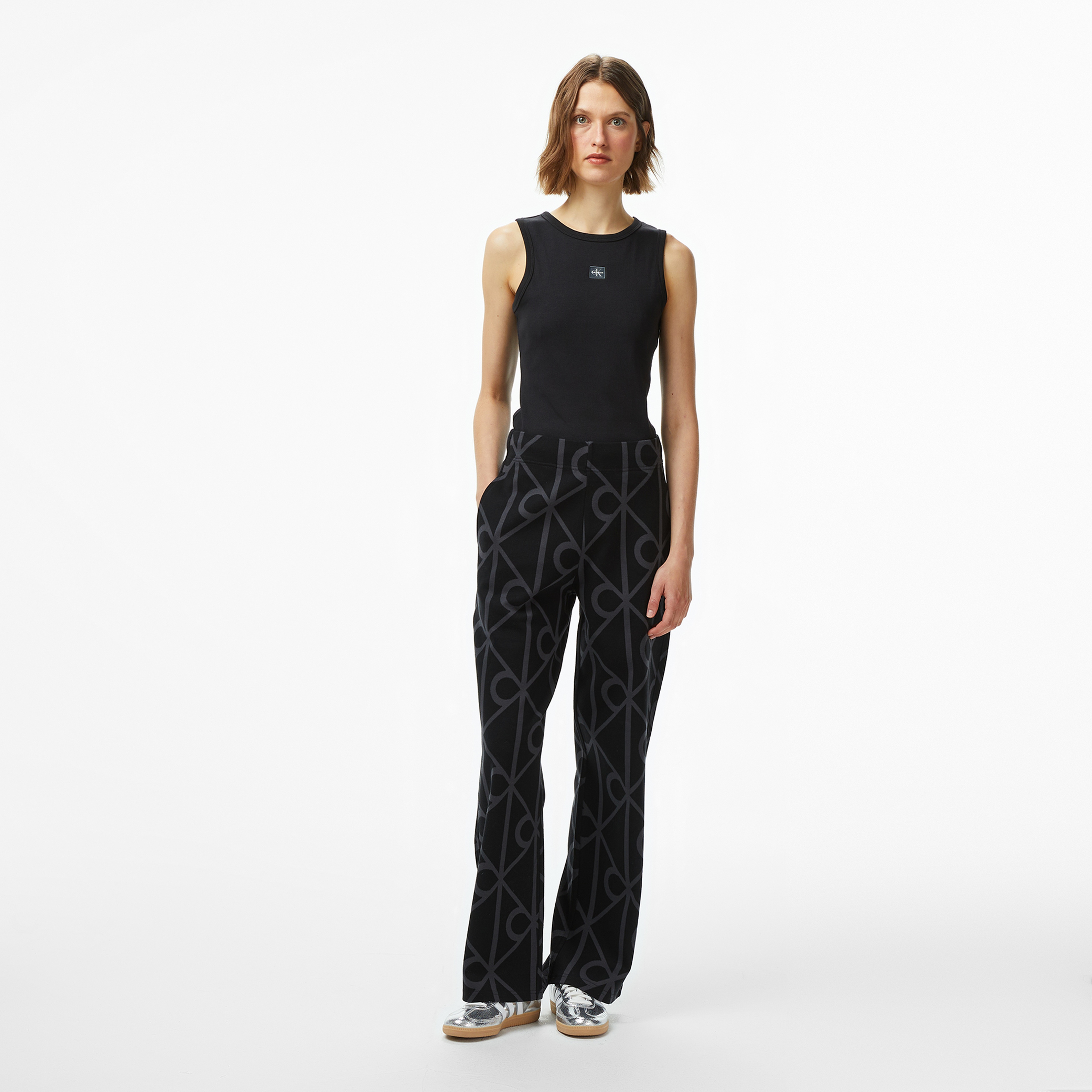 Calvin Klein Woven Label Kadın Siyah T-Shirt
