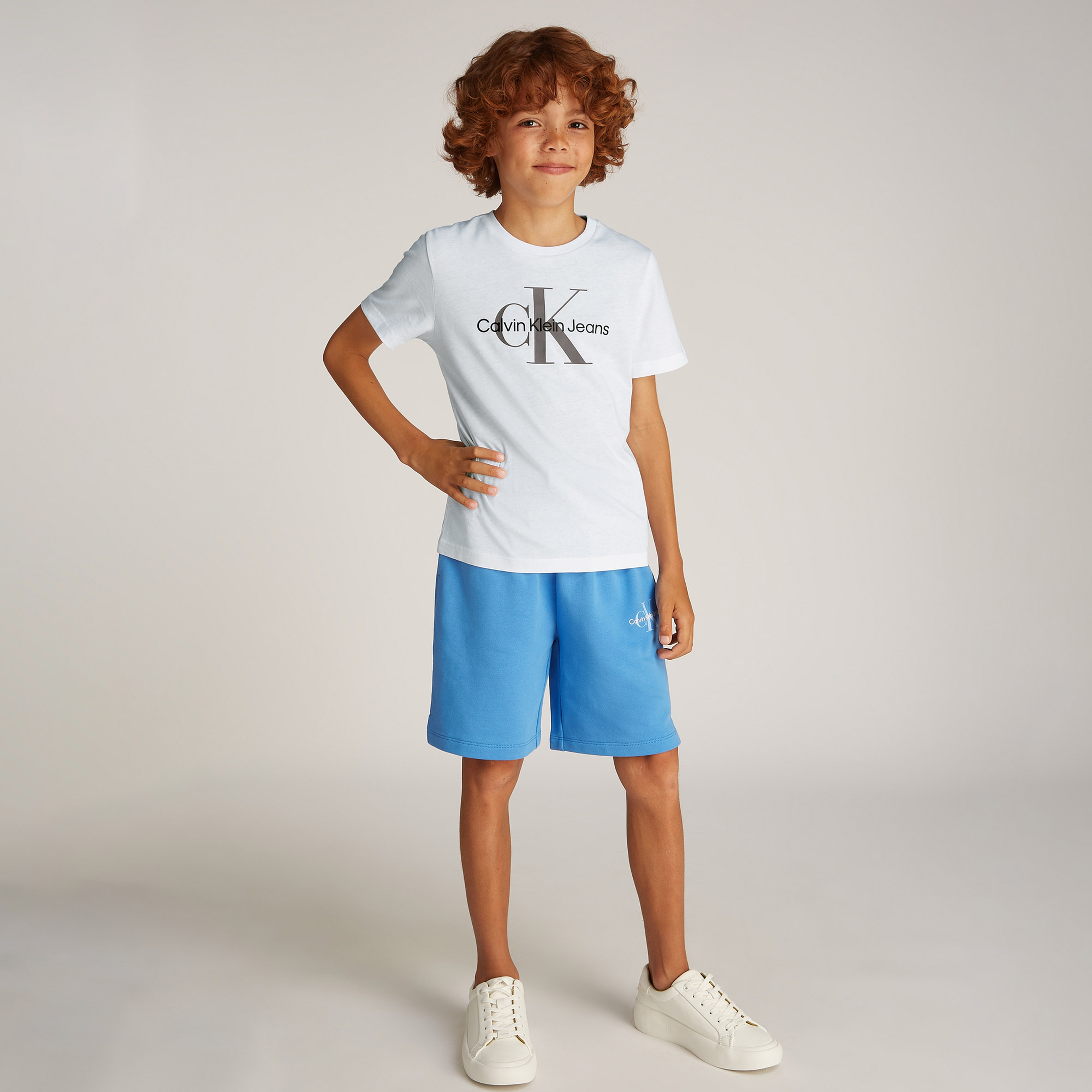 Calvin Klein Monogram Çocuk Beyaz T-Shirt