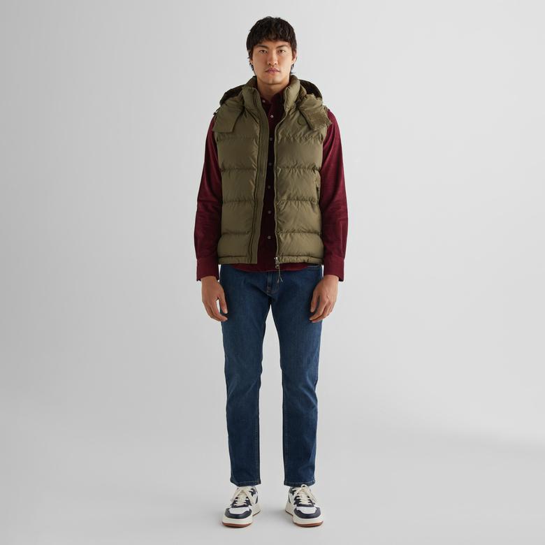 GANT Erkek Yeşil Regular Fit Kapüşonlu Yelek