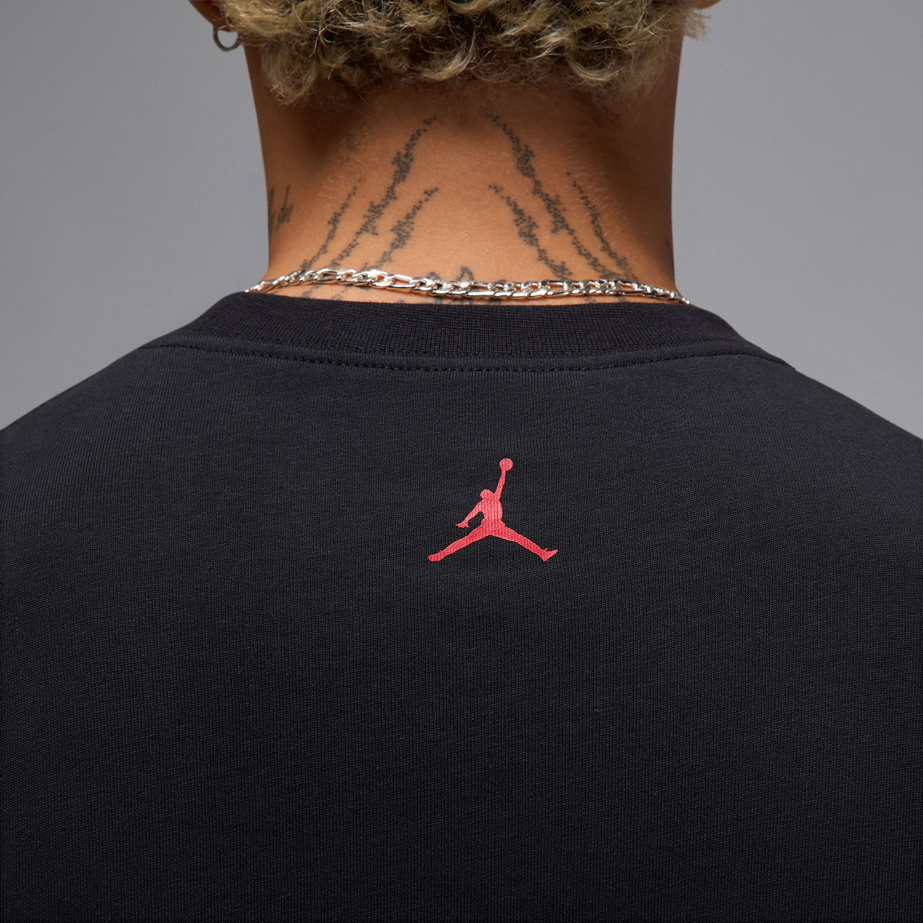 Jordan Brand Sneaker Yamalı Erkek Siyah T-Shirt