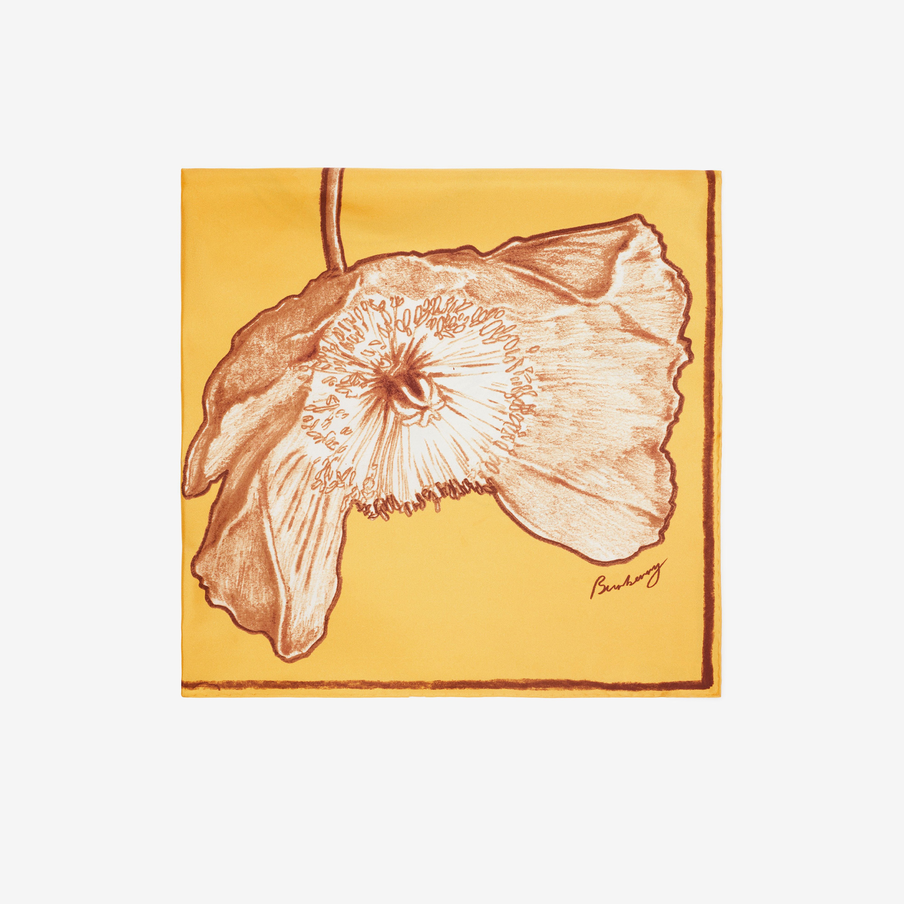 Burberry Sq Poppy Silk Kadın Bordo Şal