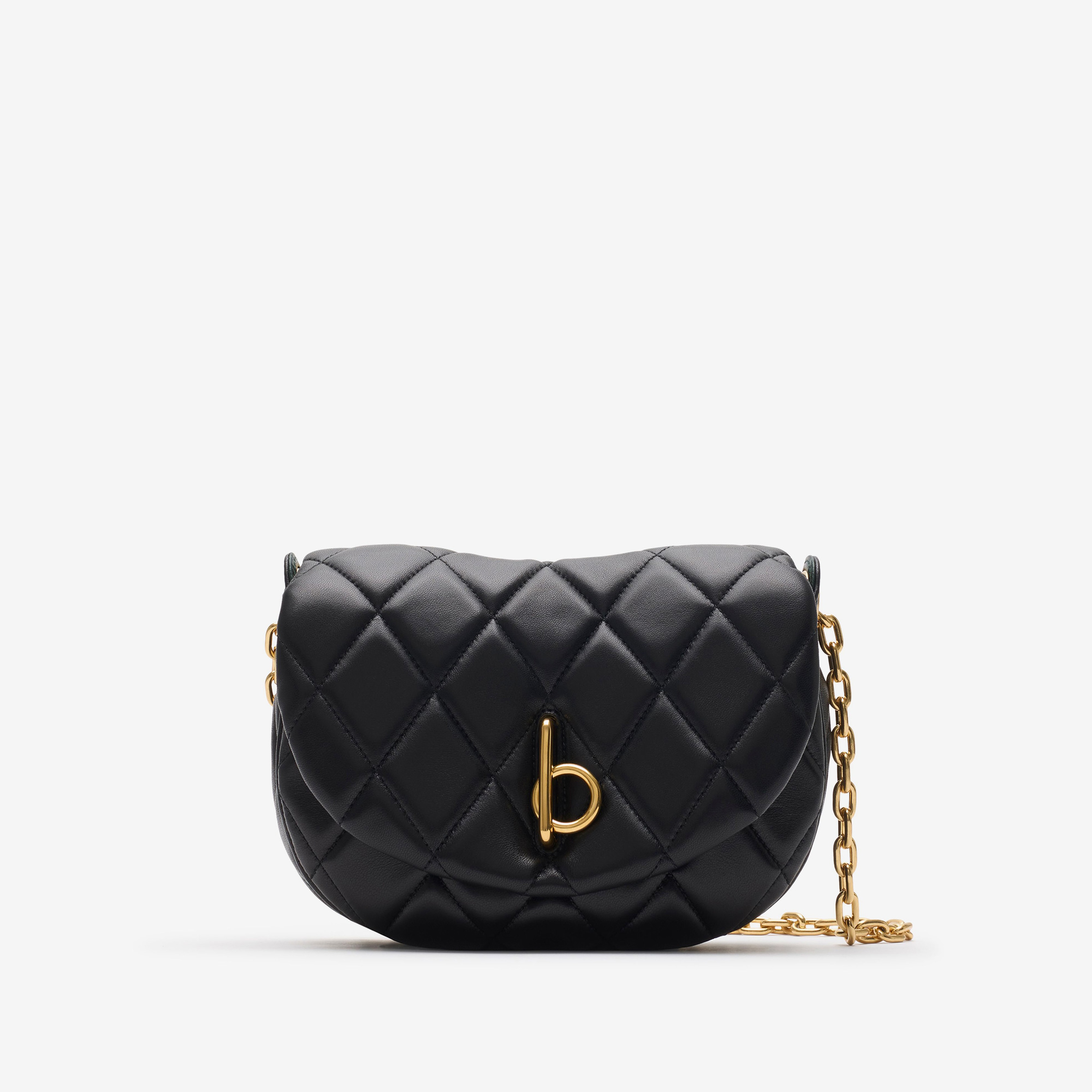 Burberry Quilted Qql Rocking Horse Kadın Siyah Omuz Çantası