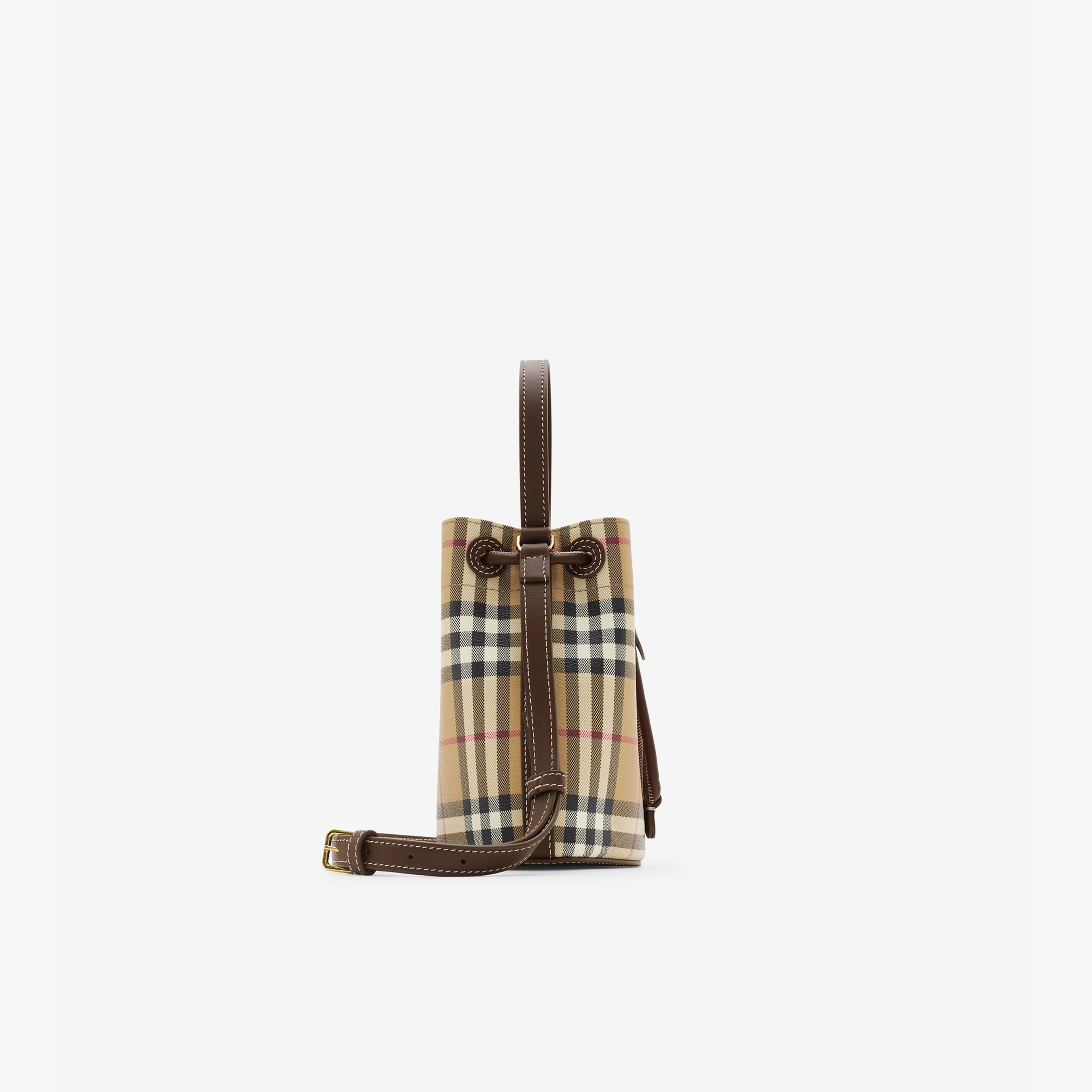 Burberry Mini Check Bucket Kadın Bej Omuz Çantası