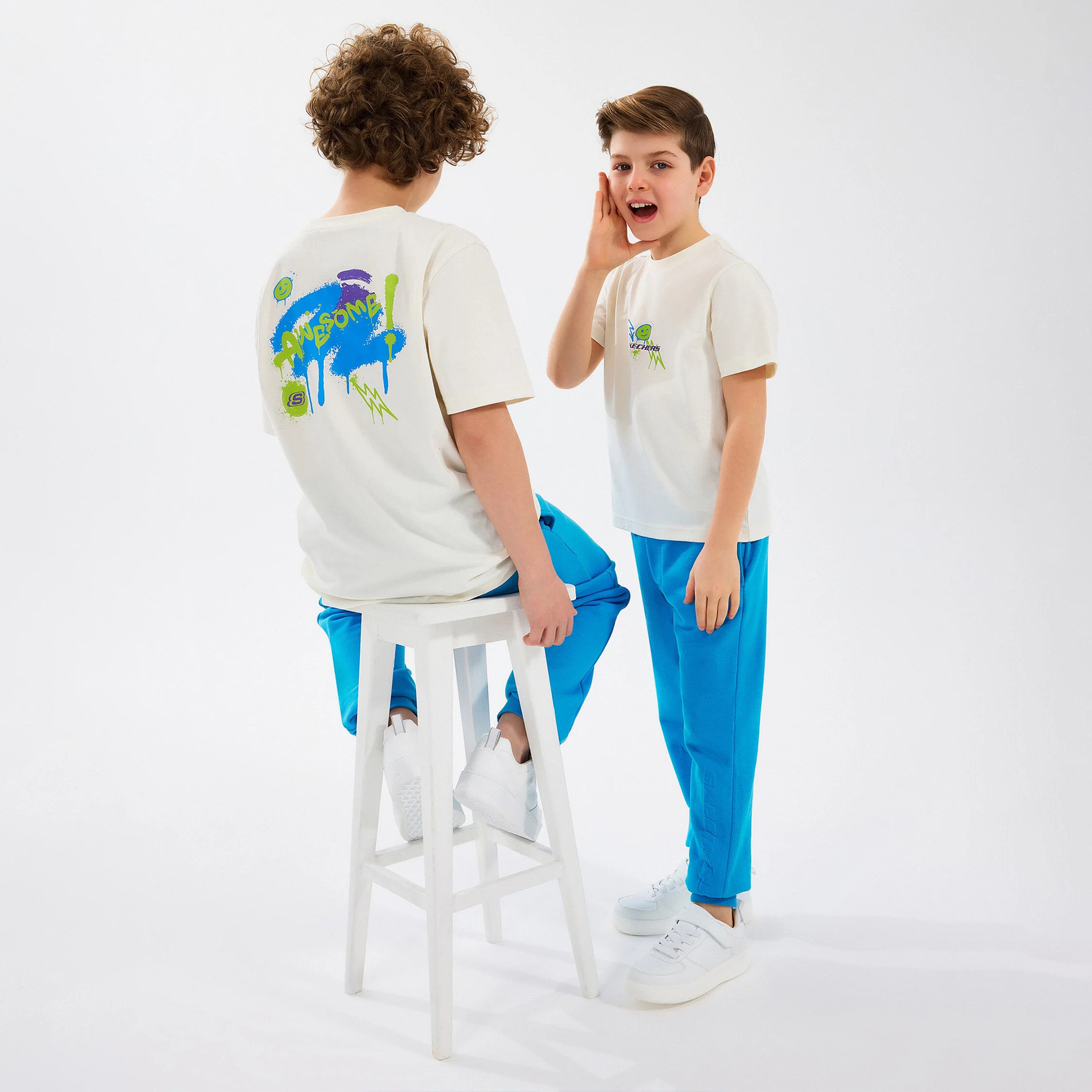 Skechers Graphic Çocuk Beyaz T-Shirt