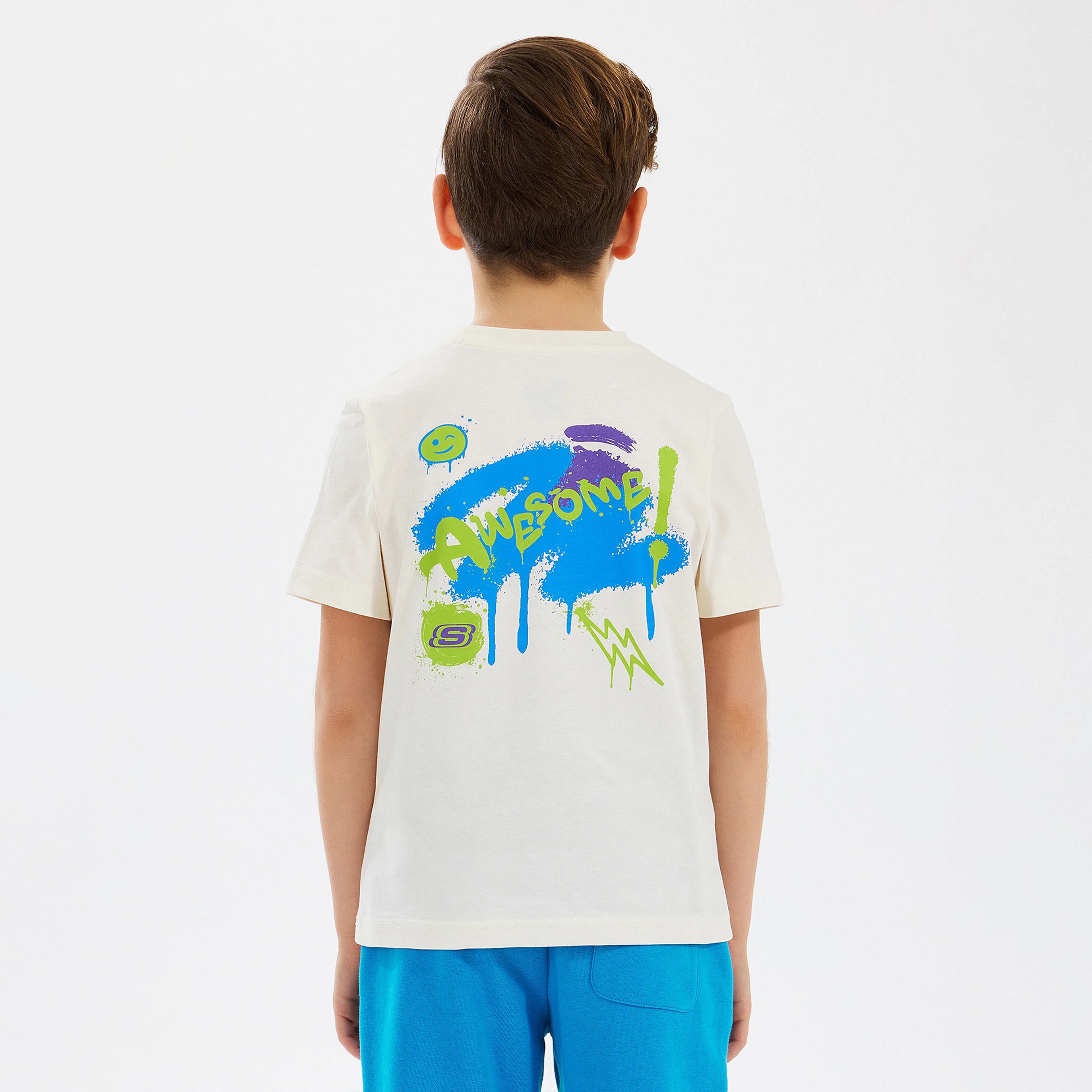 Skechers Graphic Çocuk Beyaz T-Shirt