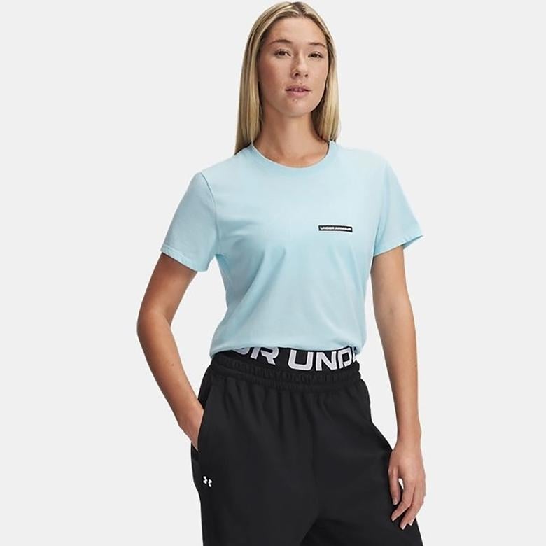 Under Armour Rival Outline Ss Kadın Mavi T-Shirt