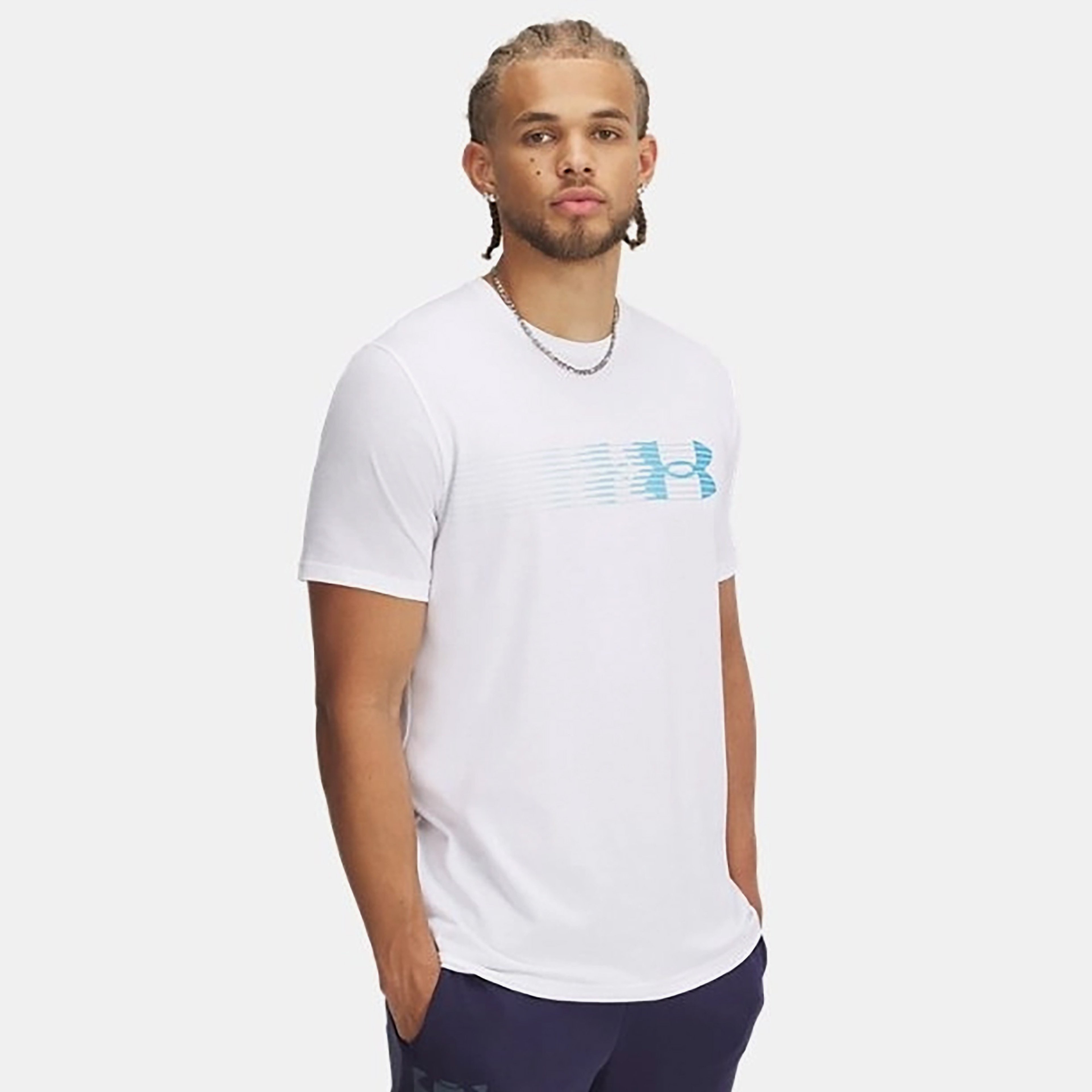 Under Armour Lc Fly in Logo Erkek Beyaz T-Shirt