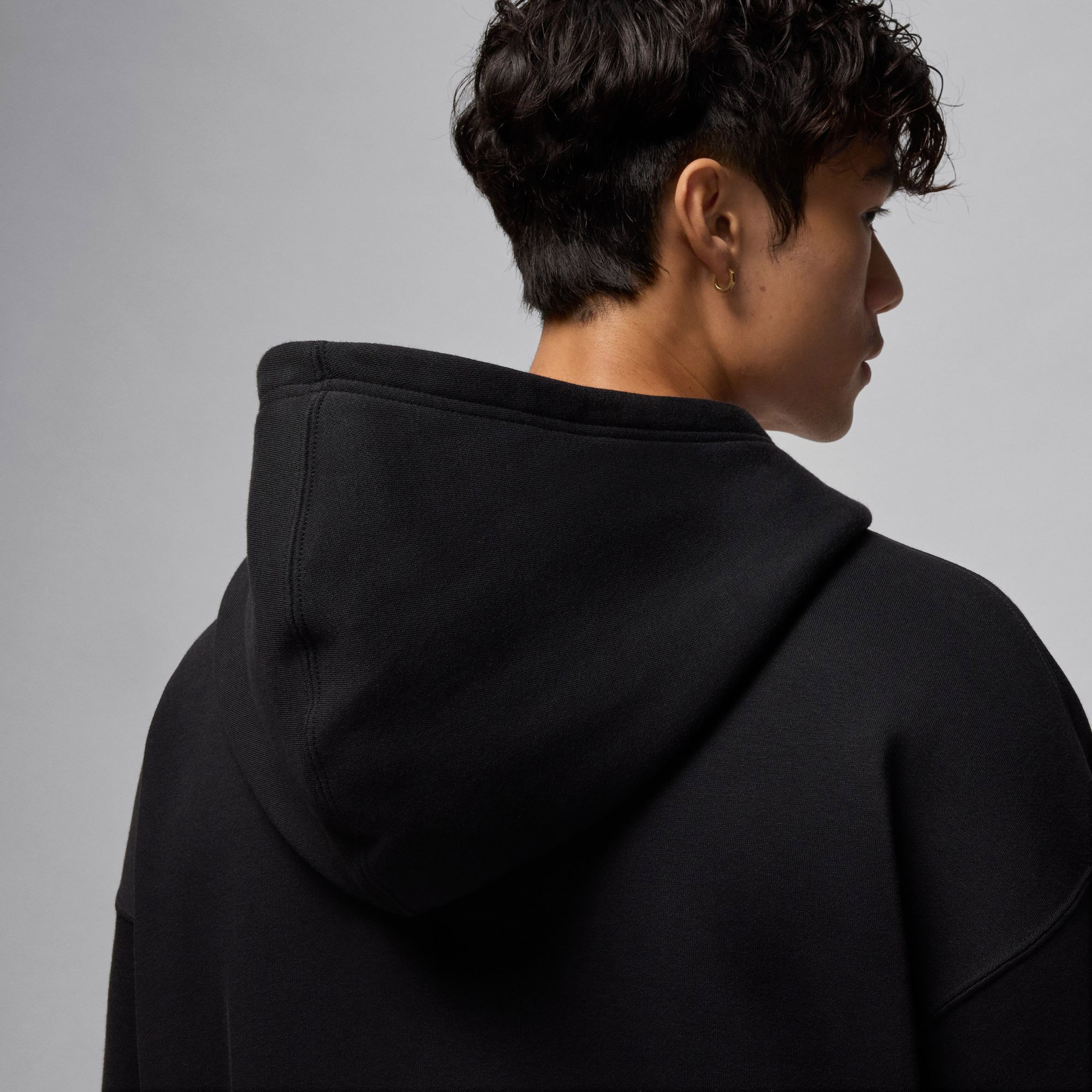 Jordan Brooklyn Oversize Strech Erkek Siyah Hoodie