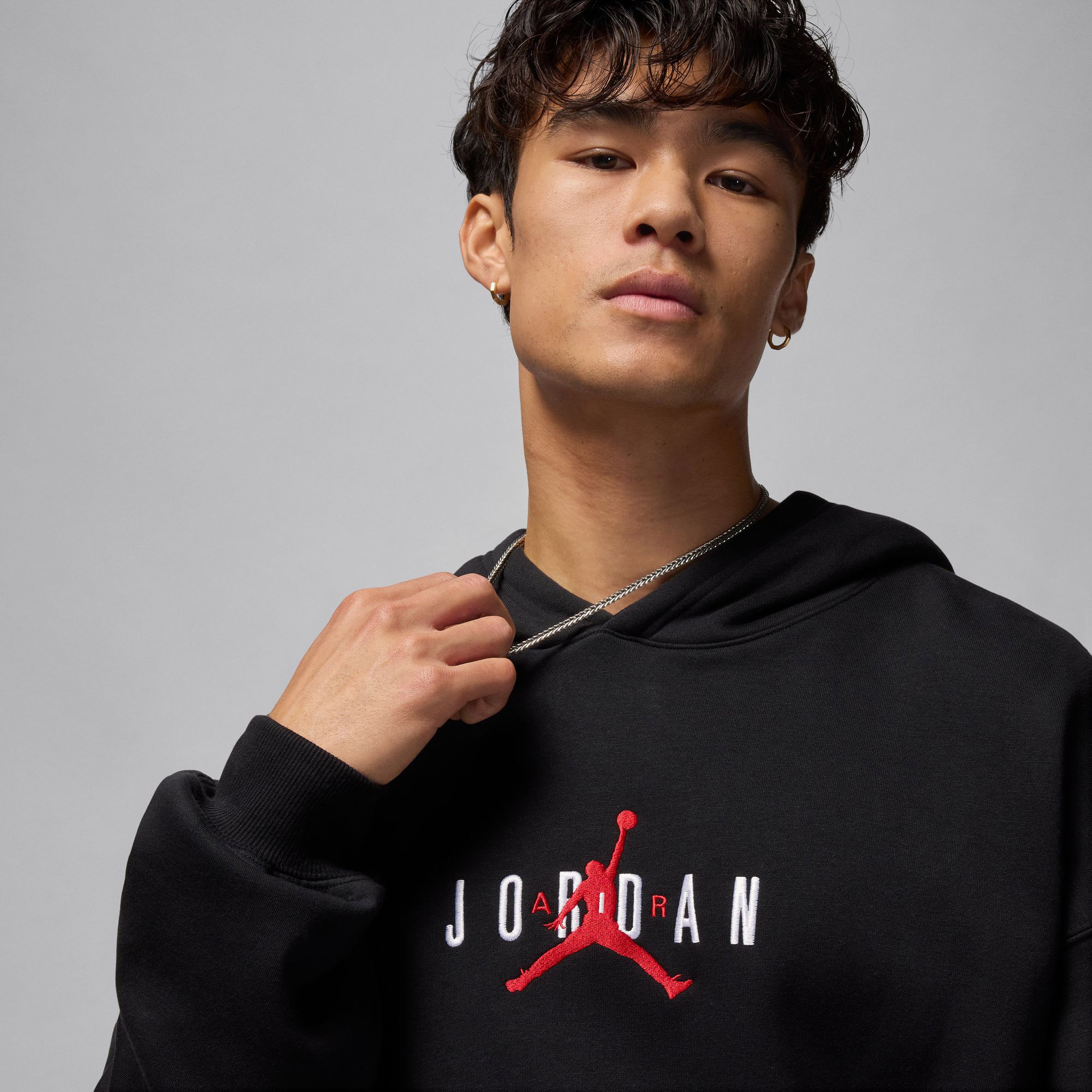 Jordan Brooklyn Oversize Strech Erkek Siyah Hoodie