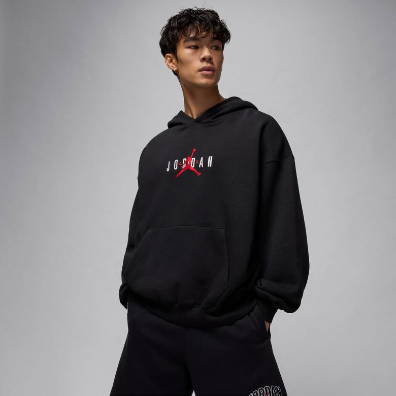Jordan Brooklyn Oversize Strech Erkek Siyah Hoodie