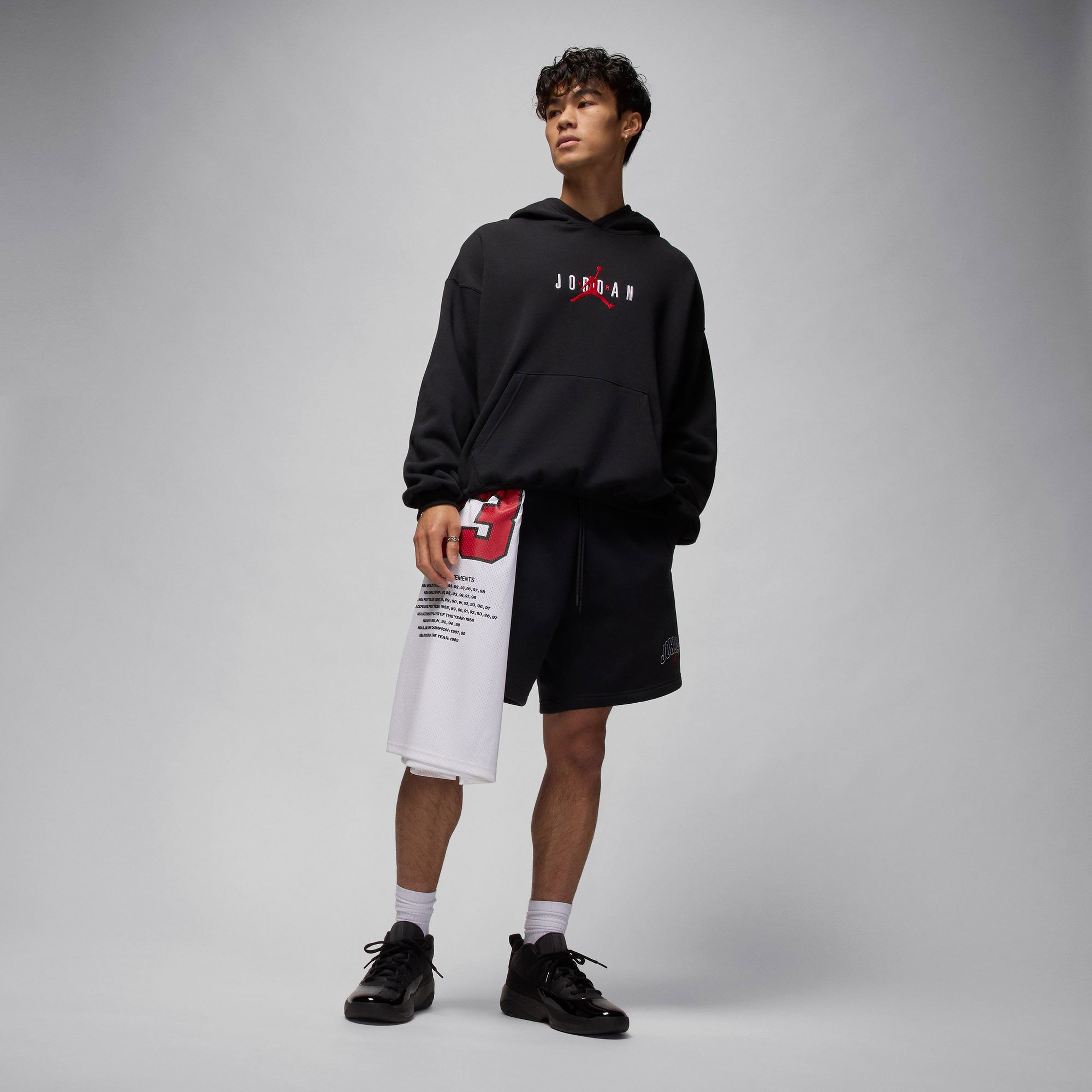 Jordan Brooklyn Oversize Strech Erkek Siyah Hoodie