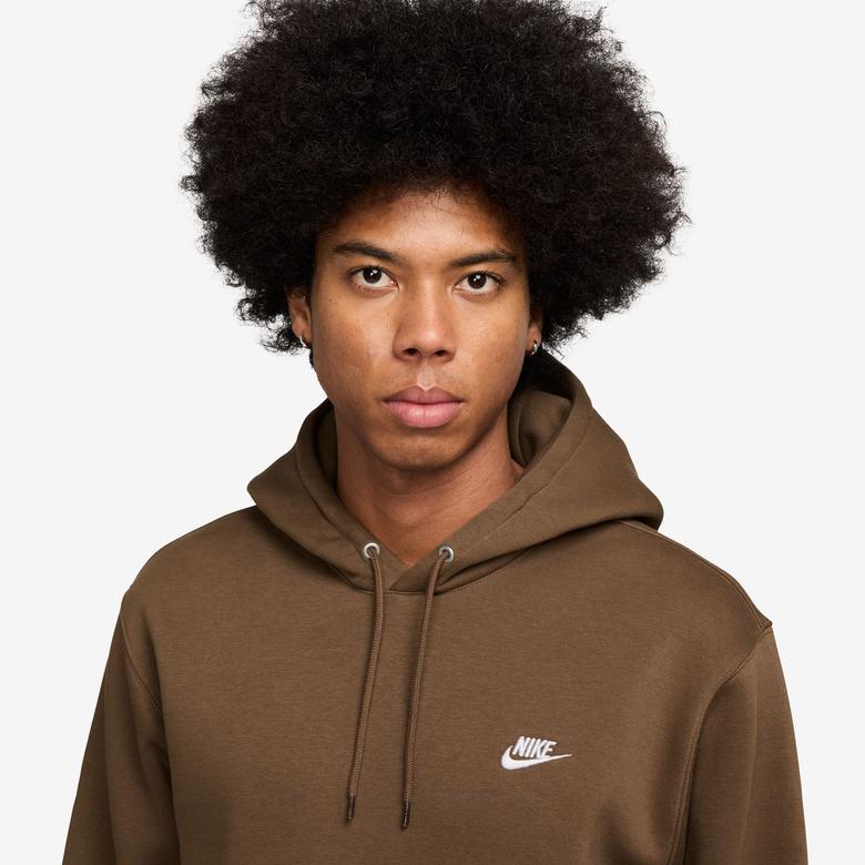 Nike Club Fleece Erkek Kahverengi Hoodie