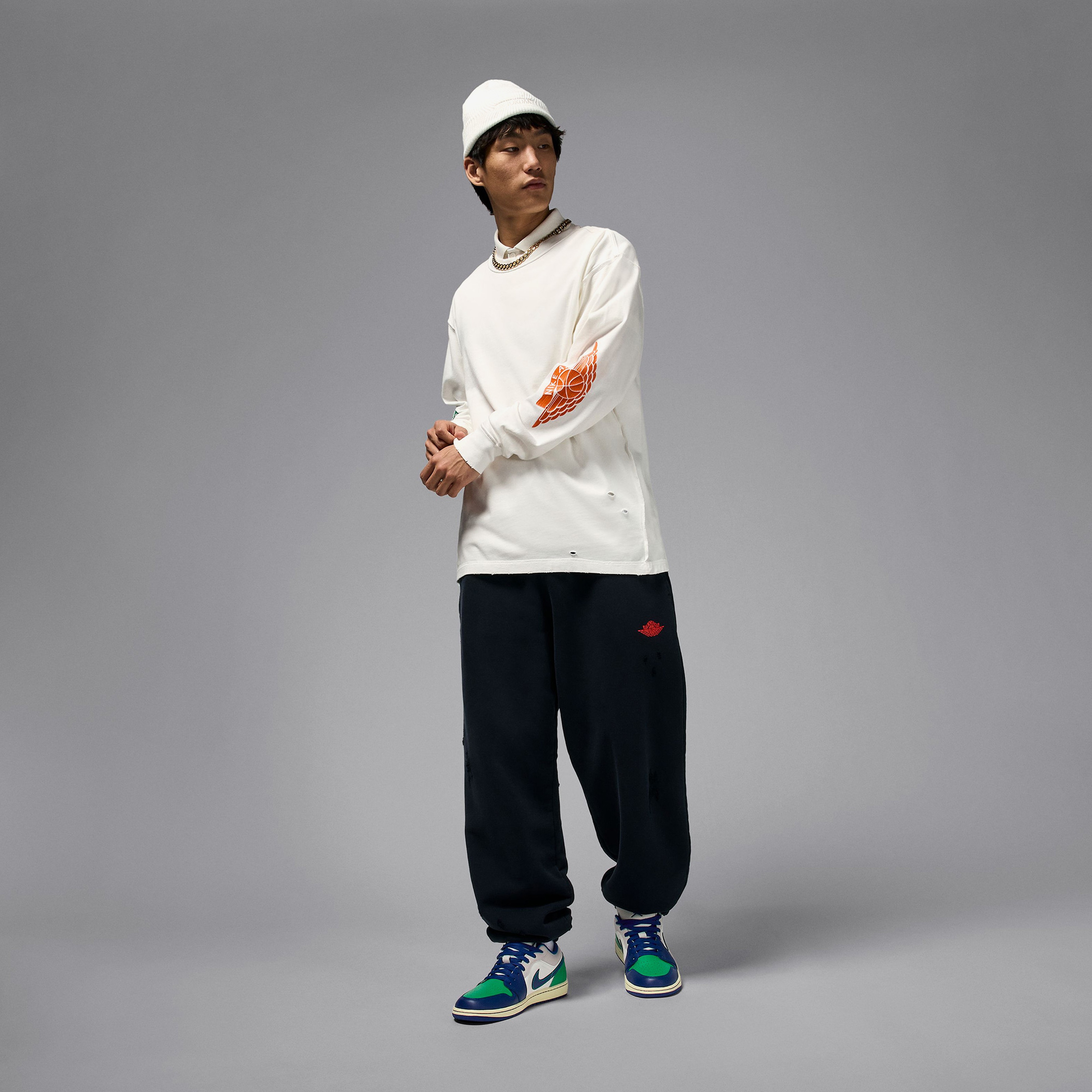 Nike Air Jordan 1 Low Erkek Lacivert/Yeşil Spor Ayakkabı