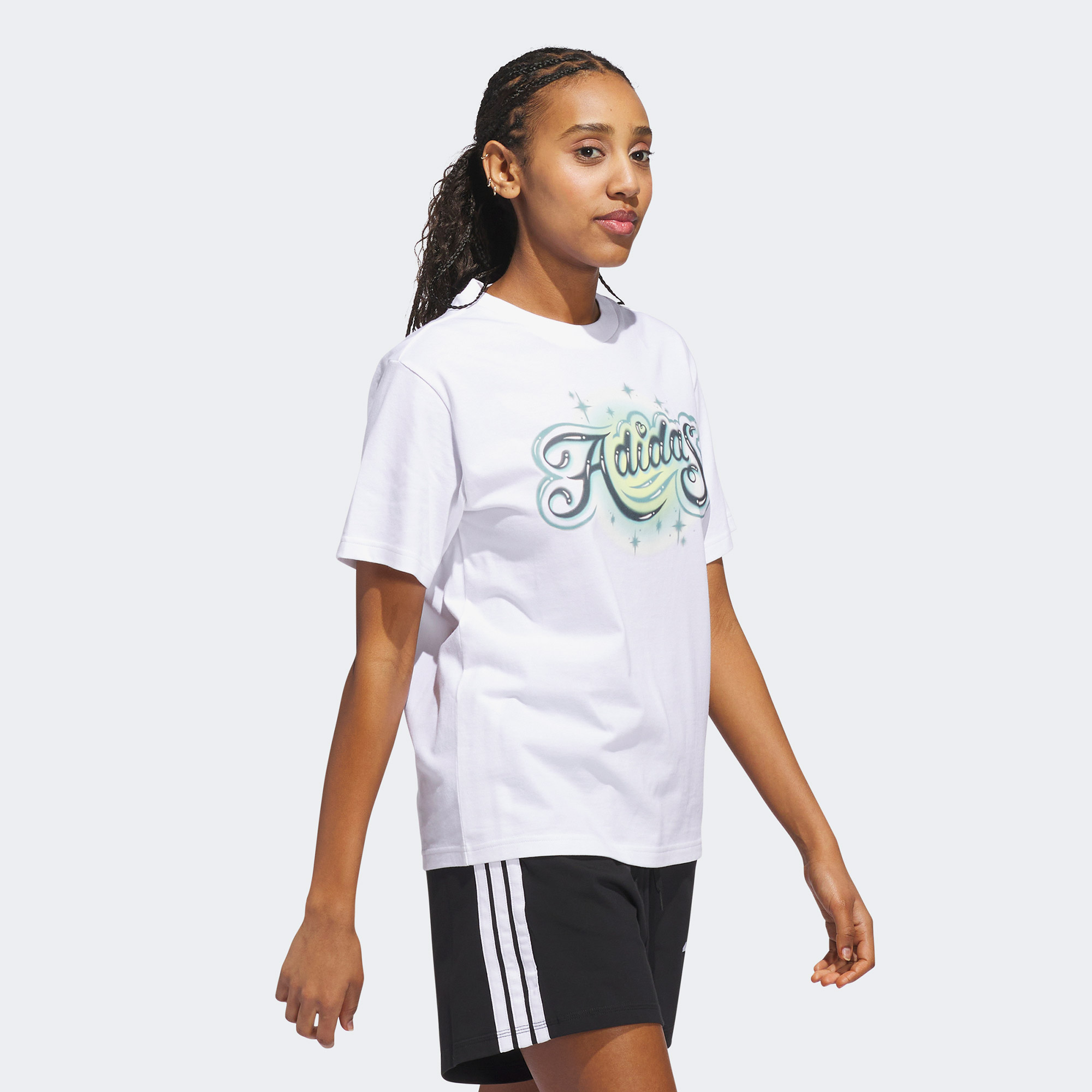 adidas Airbrush Kadın Beyaz T-Shirt