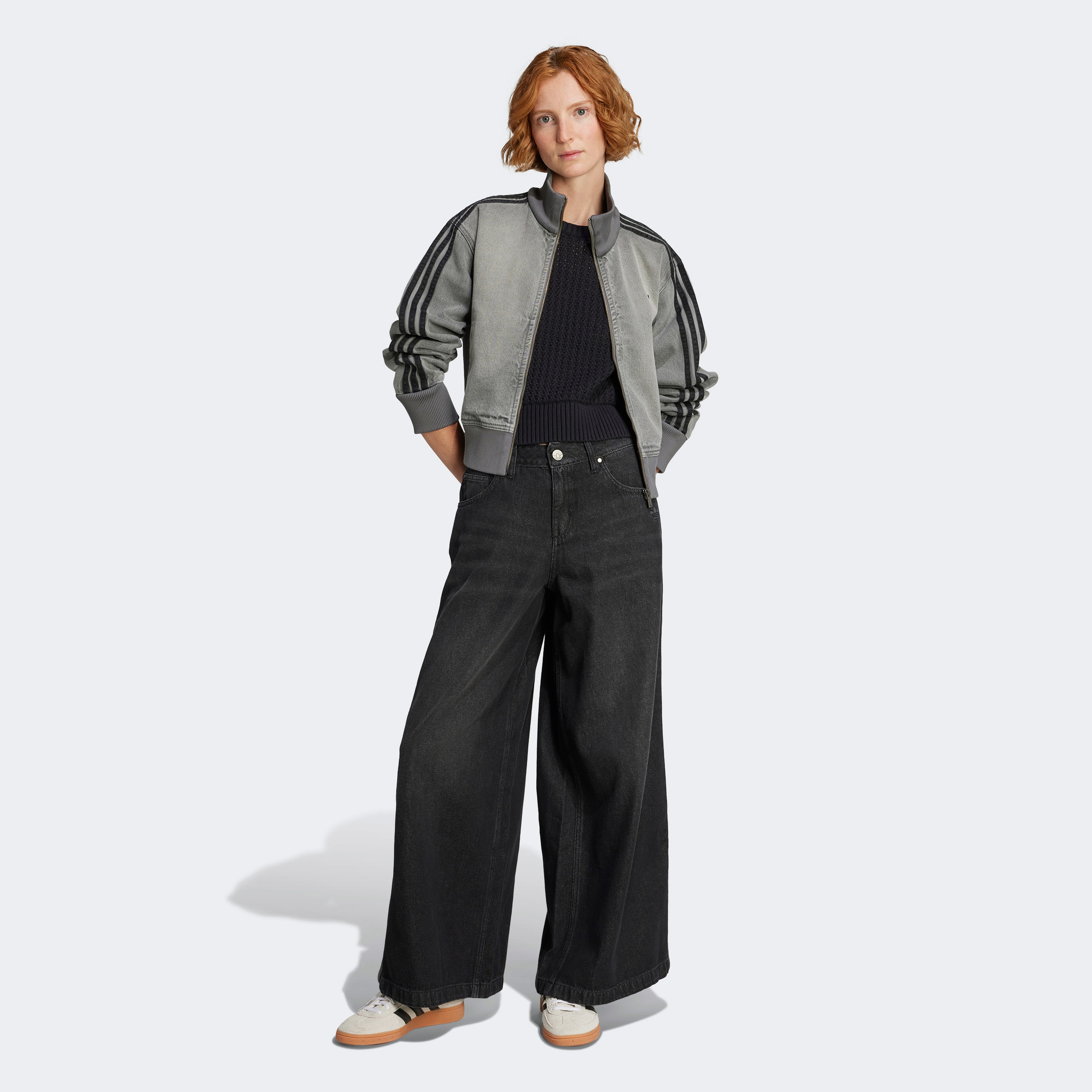 adidas Adicolor Denim Kadın Gri Kot Hırka