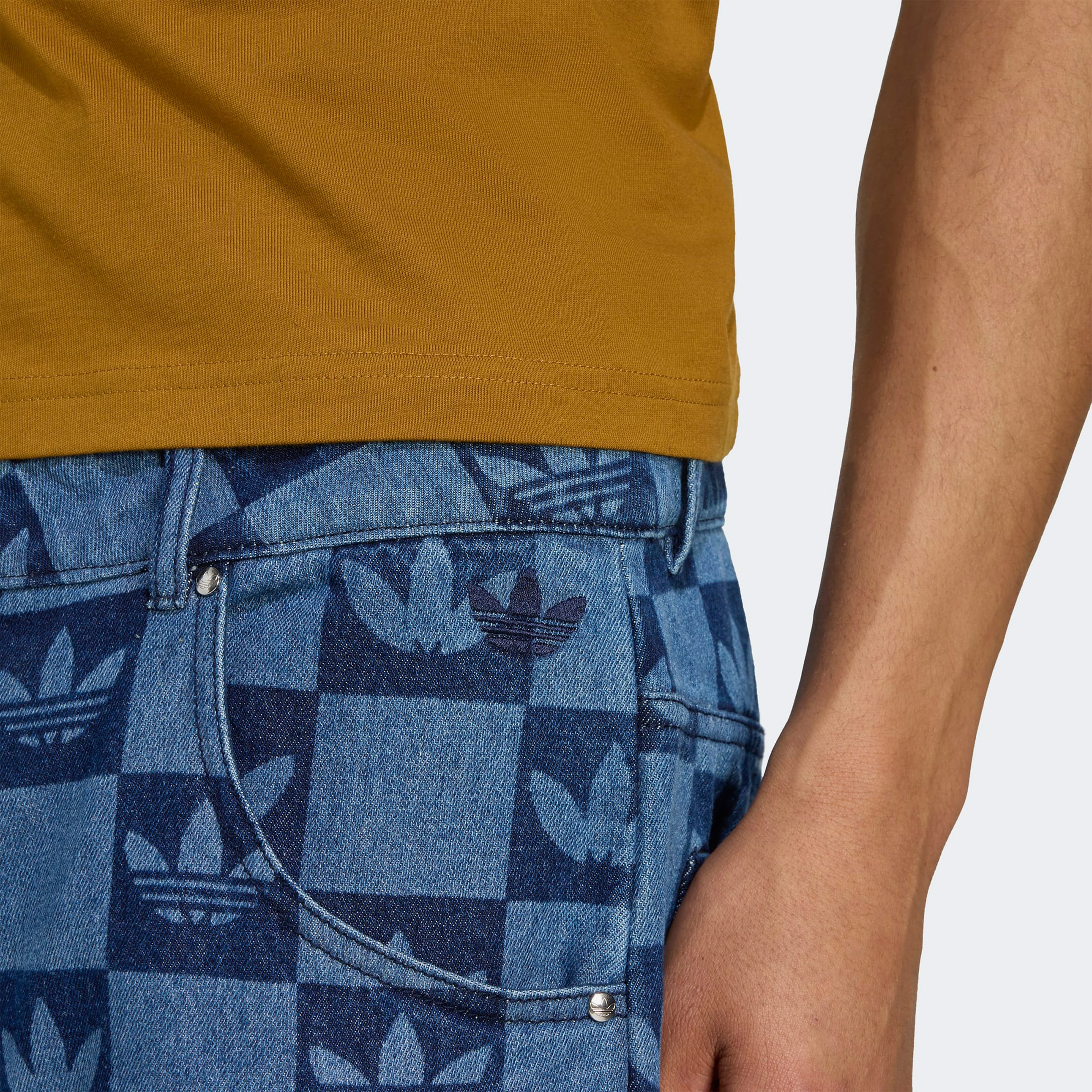 adidas Monogram All Over Print Regular Denim Mavi Erkek Pantolon