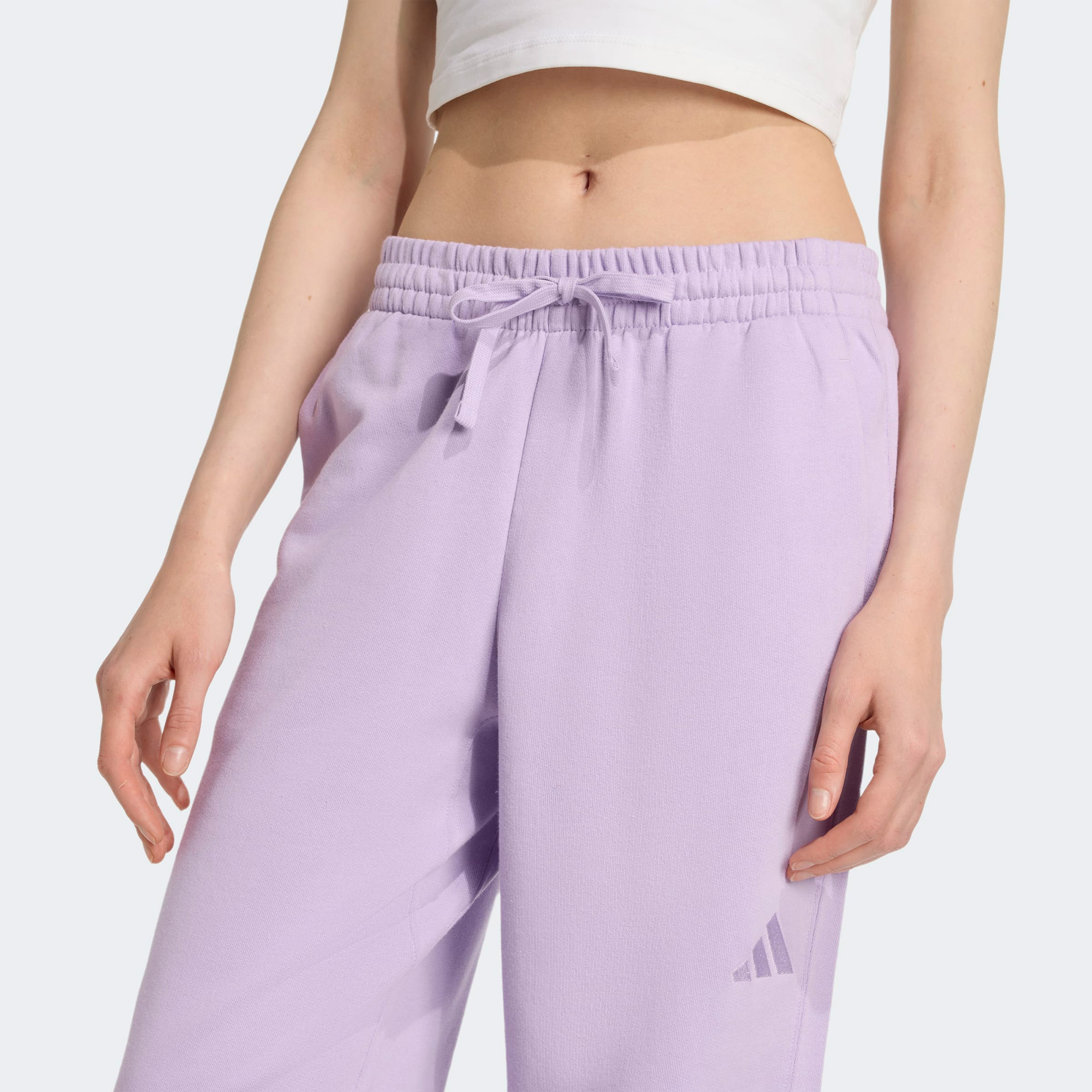 adidas All SZN Holiday Glitter Fleece Loose Kadın Lila Eşofman Altı
