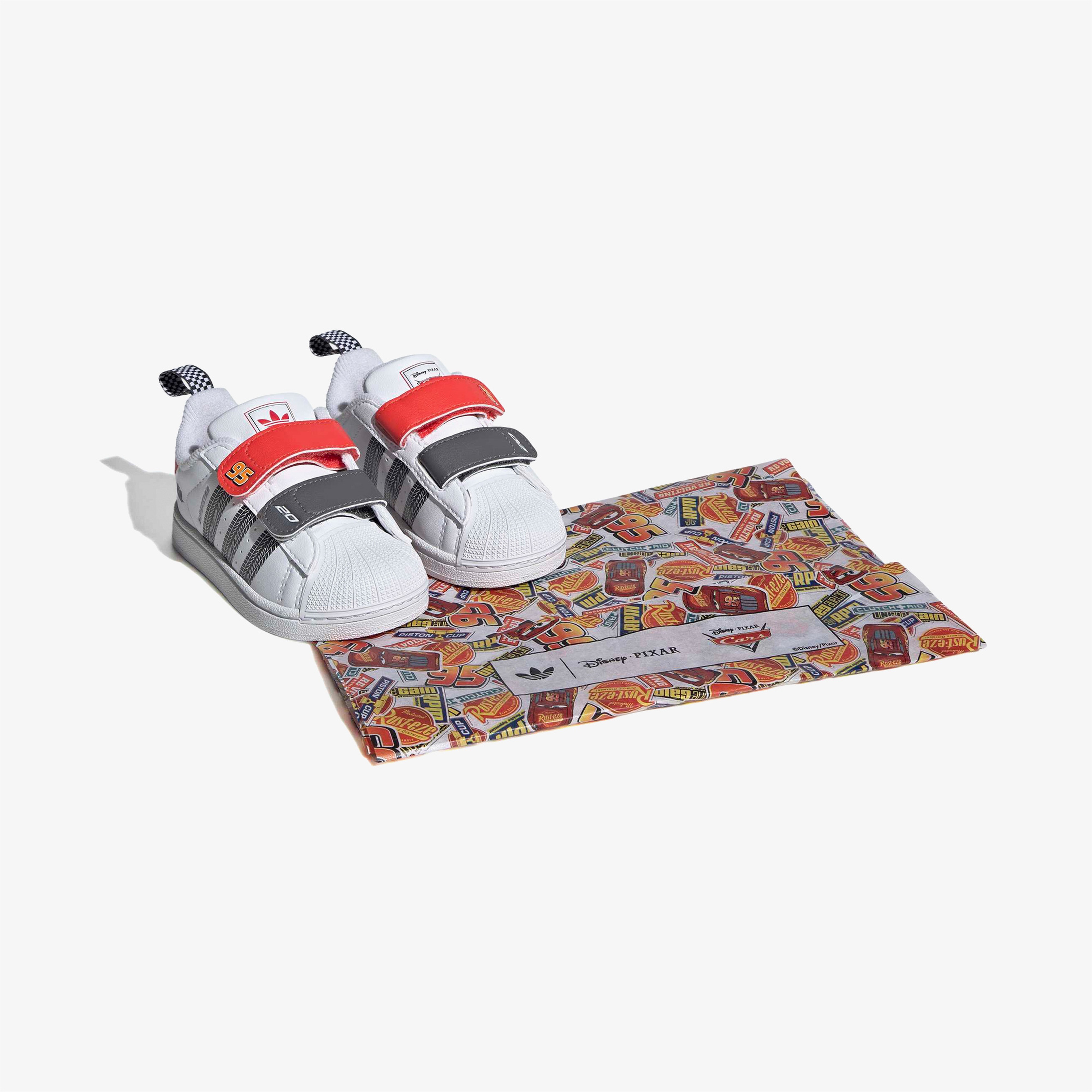 adidas Pixar Cars Superstar II Comfort Closure Beyaz Bebek Ayakkabı