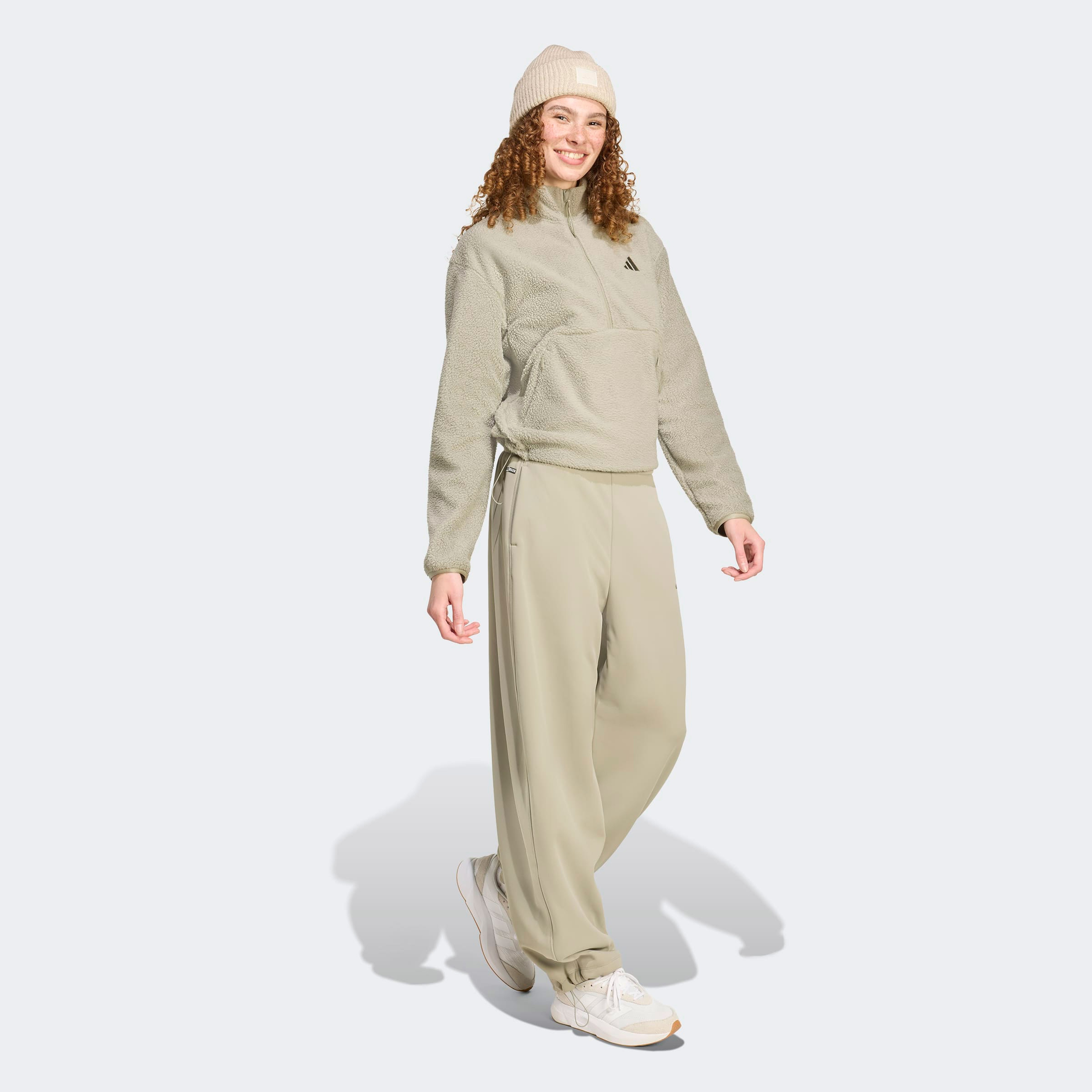 adidas City Tech Fleece Half Zipped Kadın Yeşil Sweatshirt