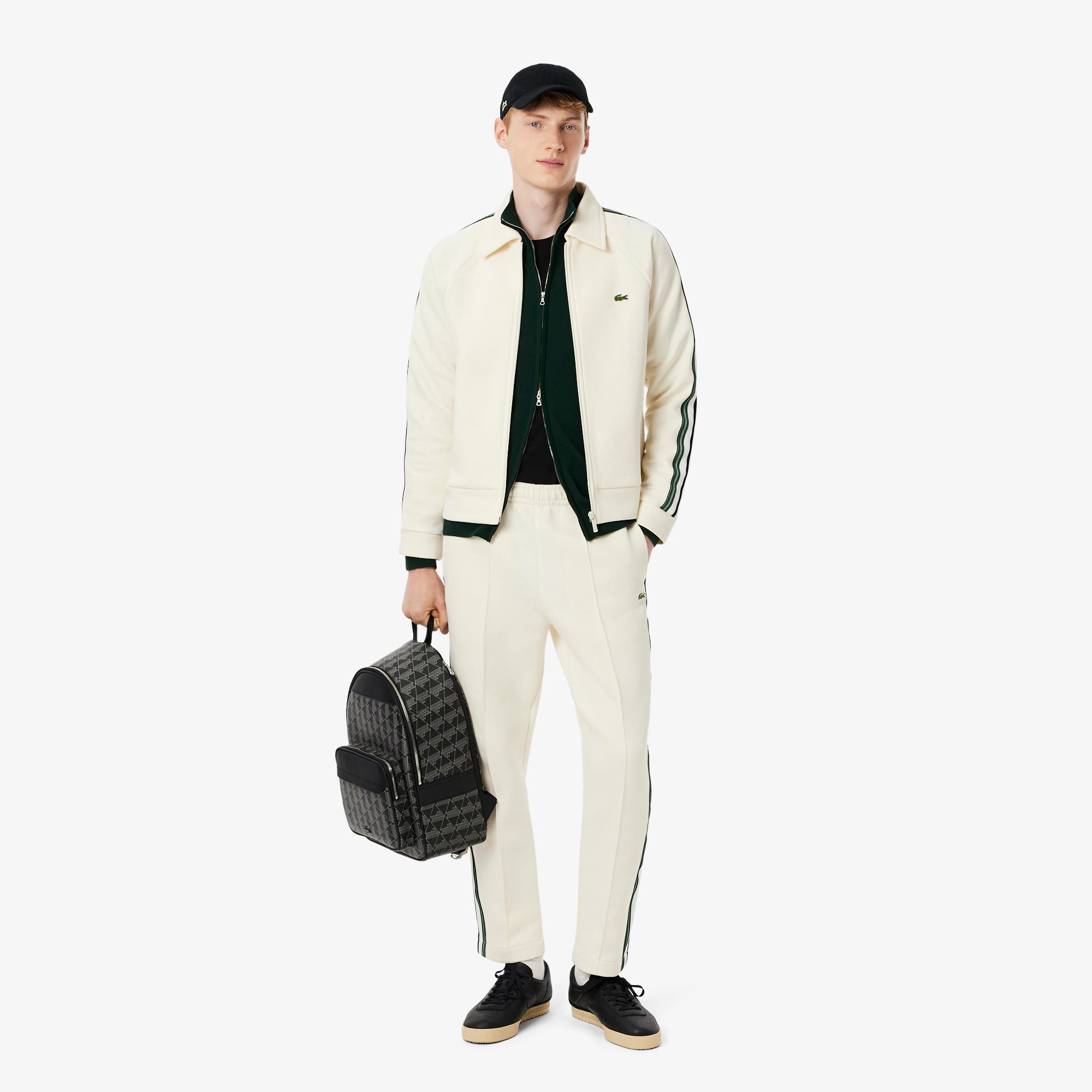 Erkek Regular Fit Fermuarlı Organik Pamuk Yeşil Hırka