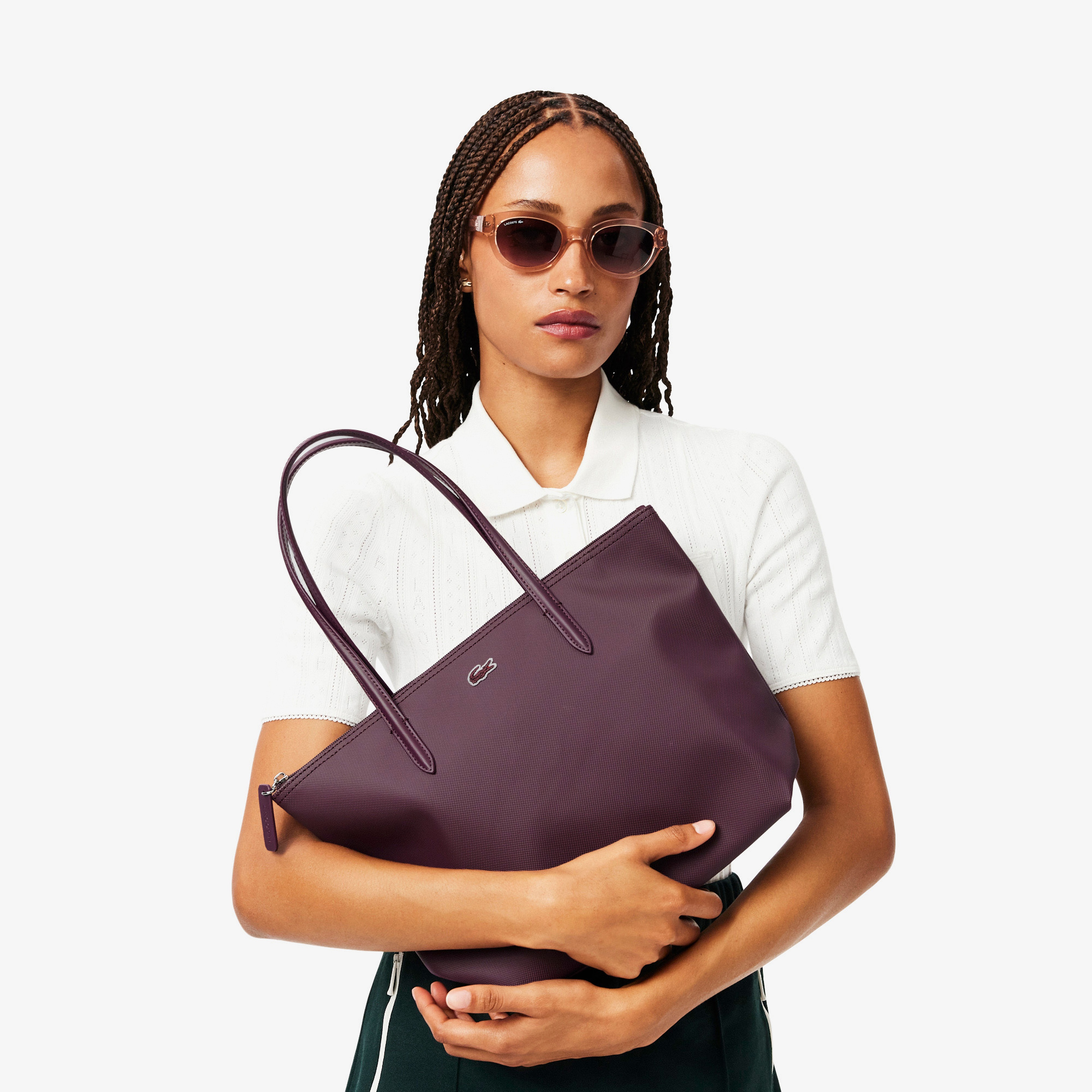 Lacoste Small L.12.12 Kadın Bordo Omuz Çantası