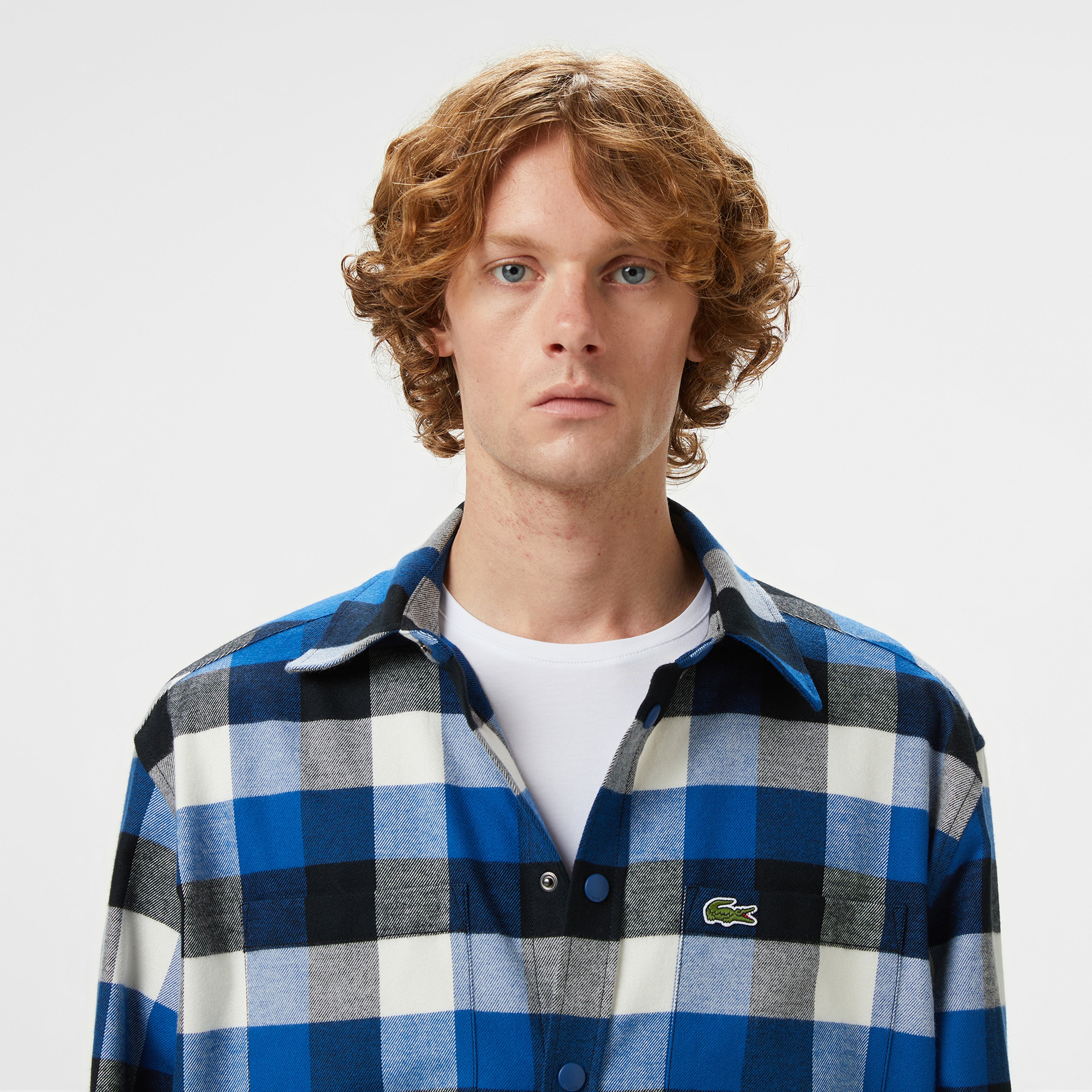 Erkek Relaxed Fit Kareli Lacivert Gömlek