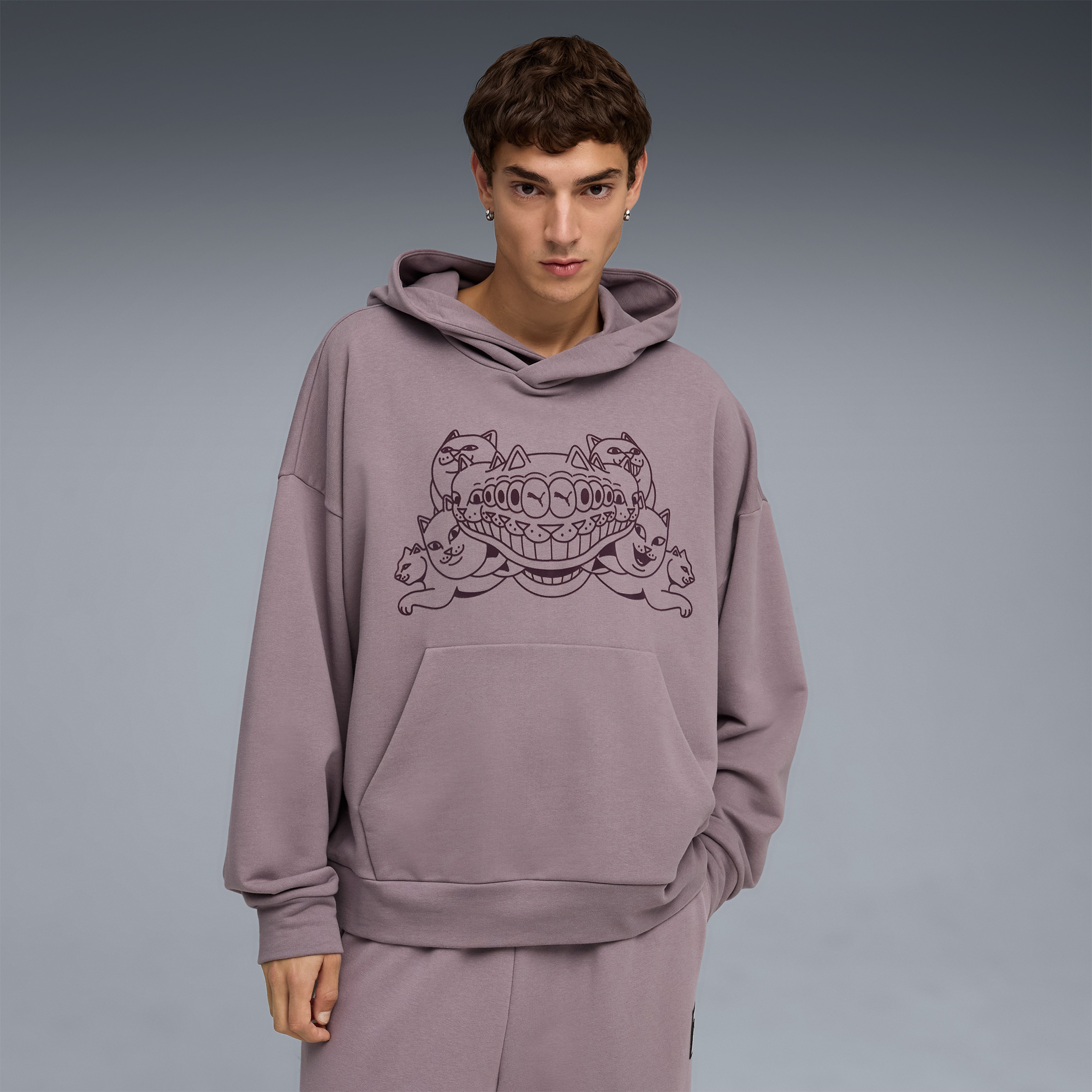 Puma X Ripndip Boxy Erkek Mor Sweatshirt